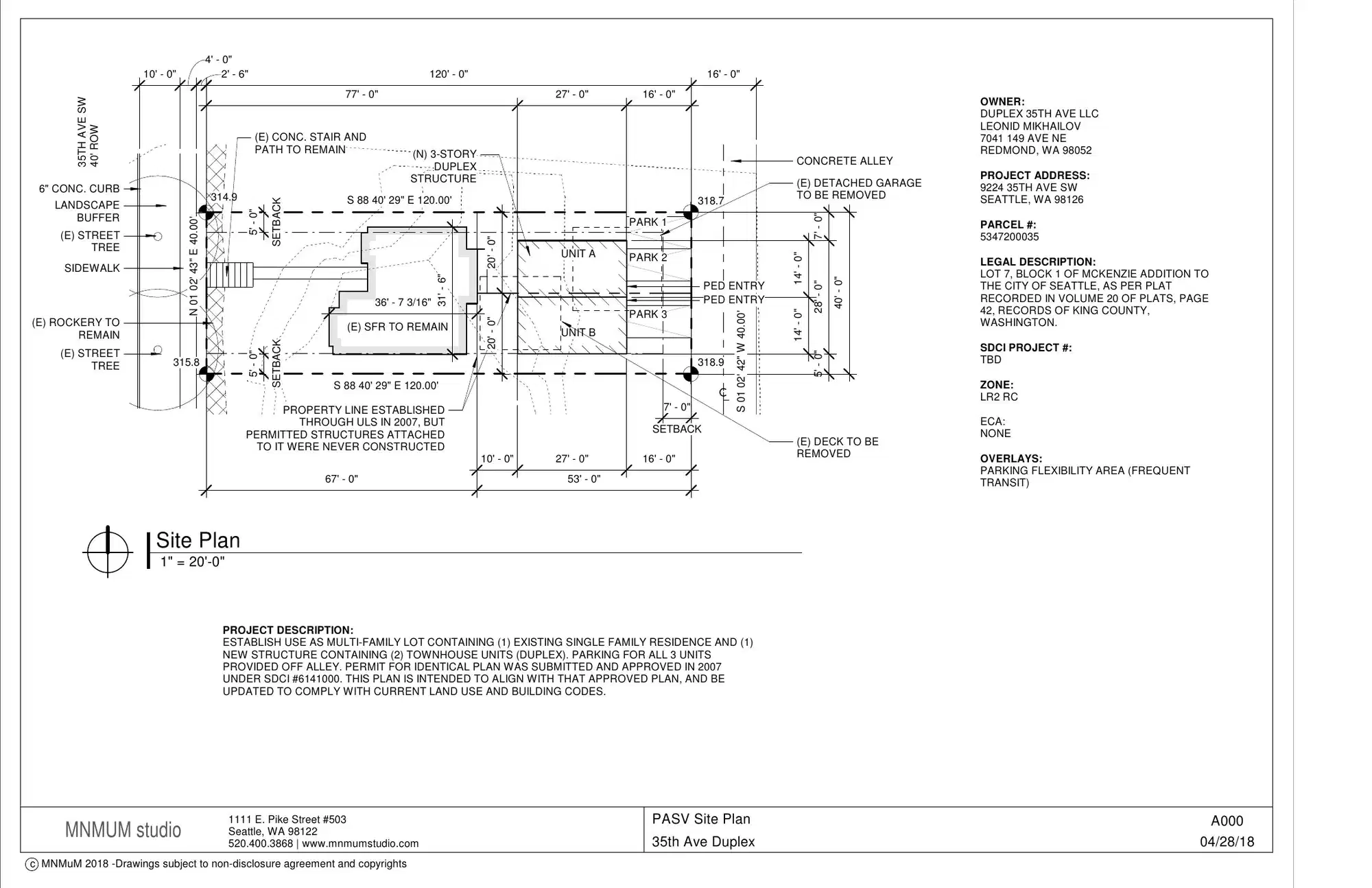 Site plan for 9224 35th Ave SW
