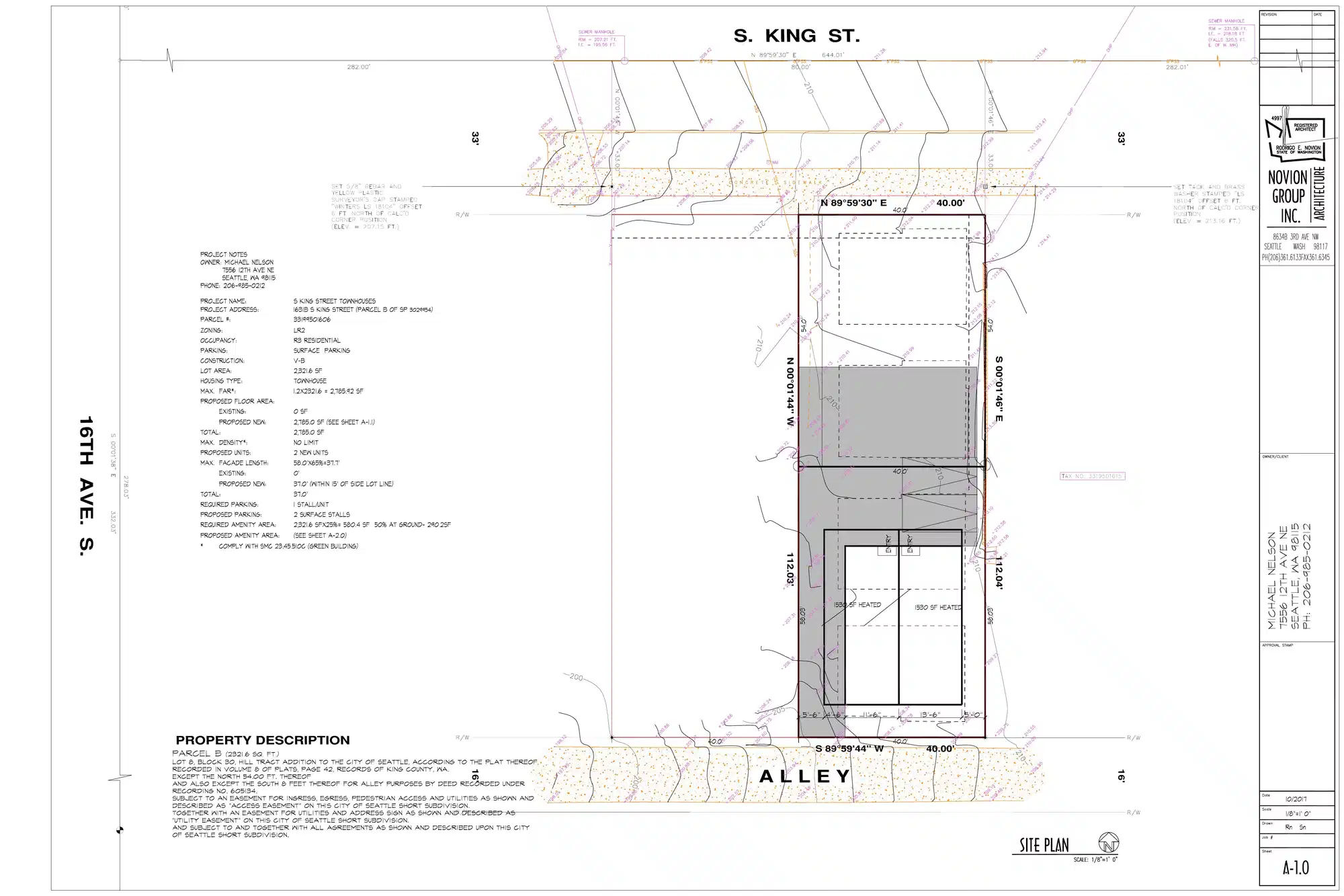Site plan for 1631 D S King St