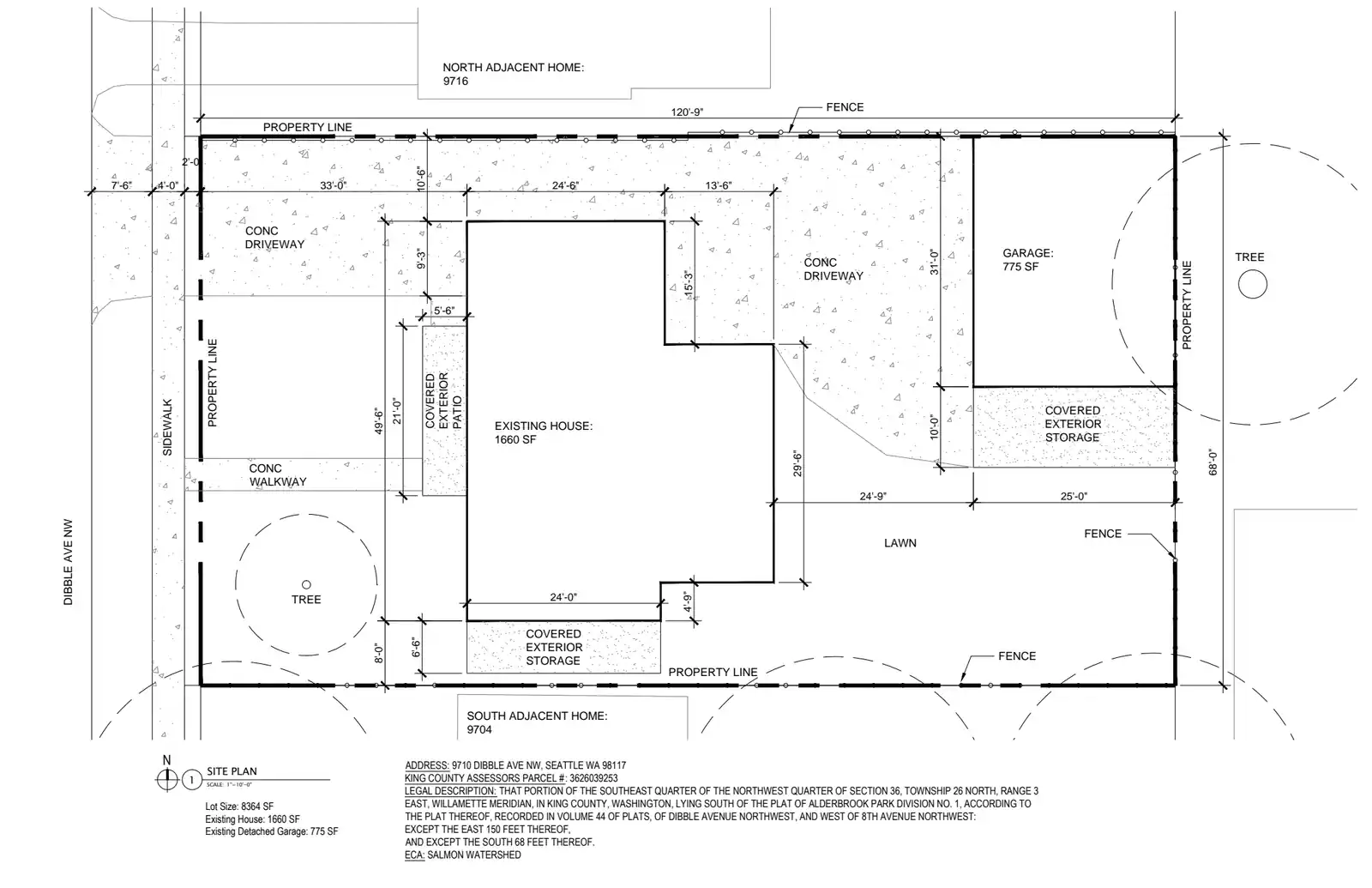 Site plan for 9710 Dibble Ave NW