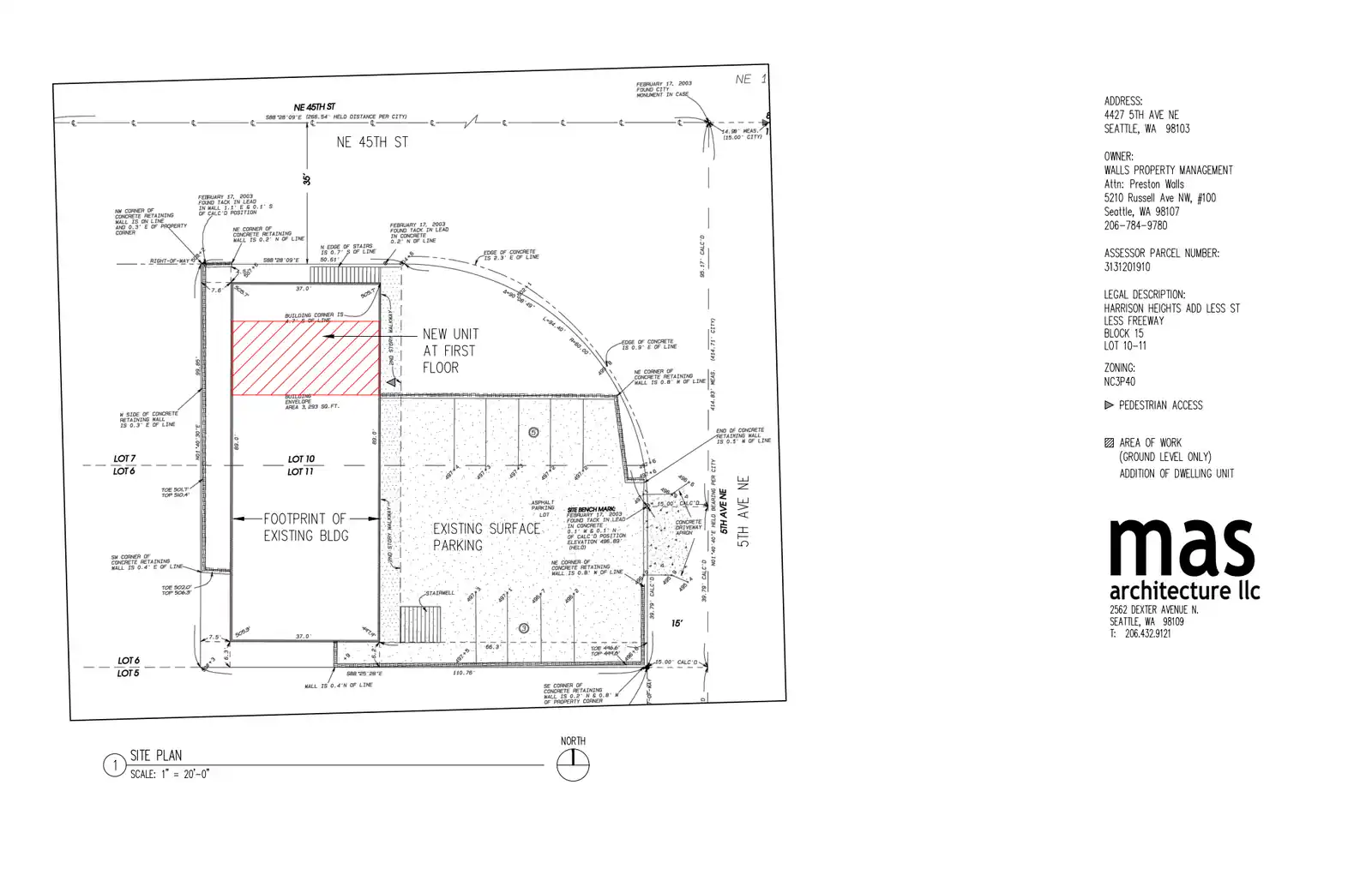Site plan for 4427 5th Ave NE