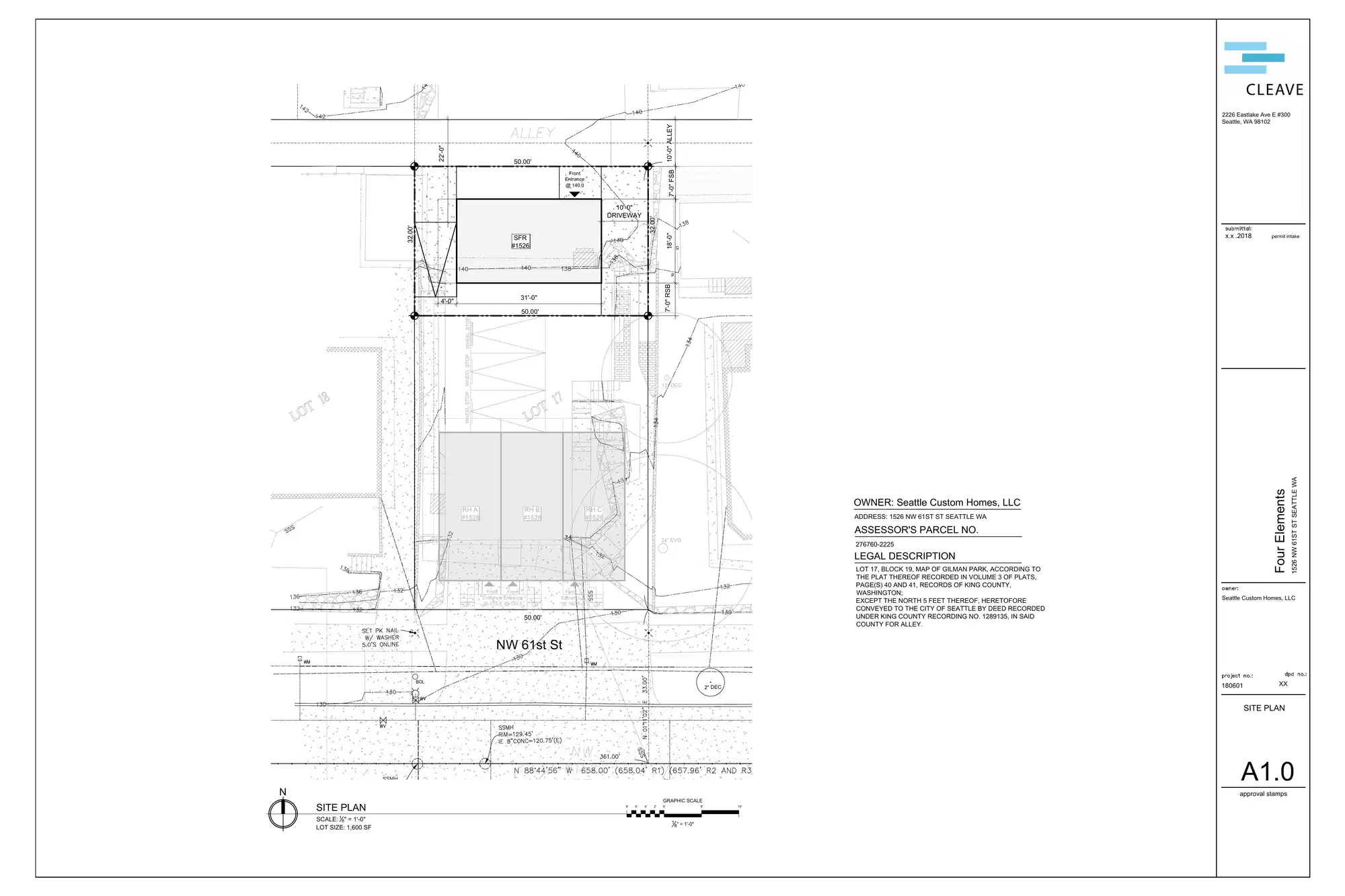 Site plan for 1526 NW 61st St