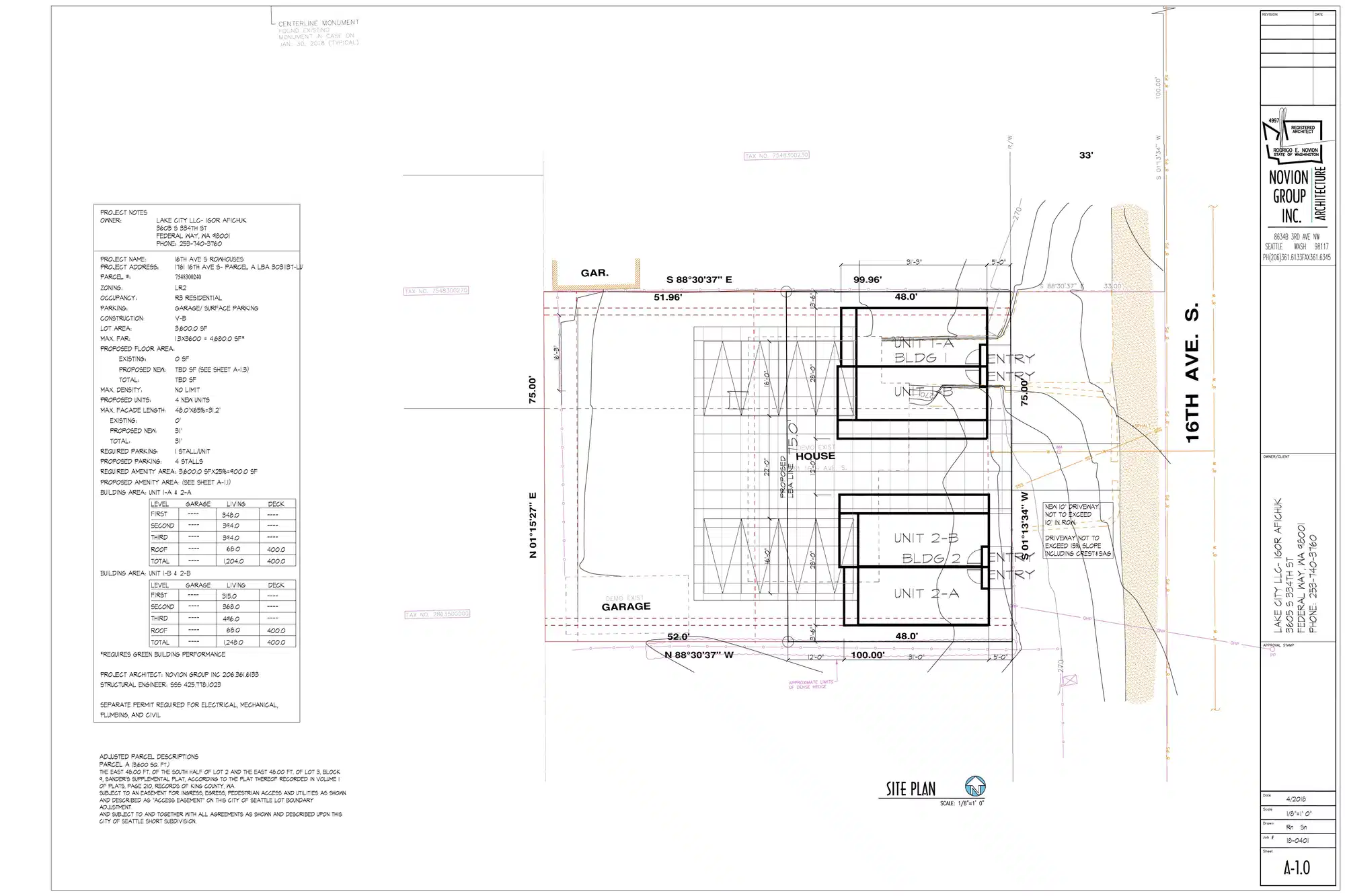 Site plan for 1761 16th Ave S