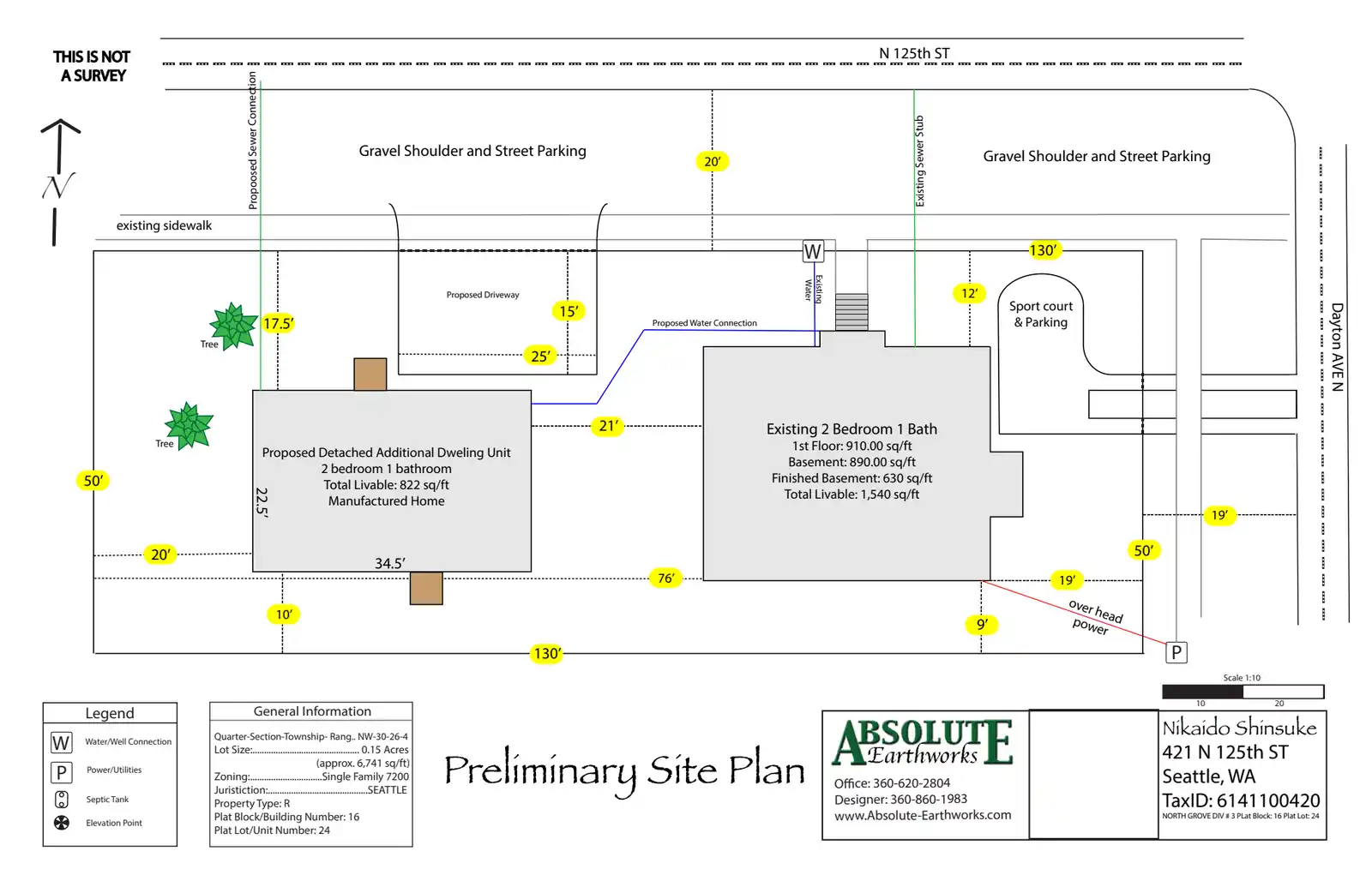 Site plan for 421 N 125th St