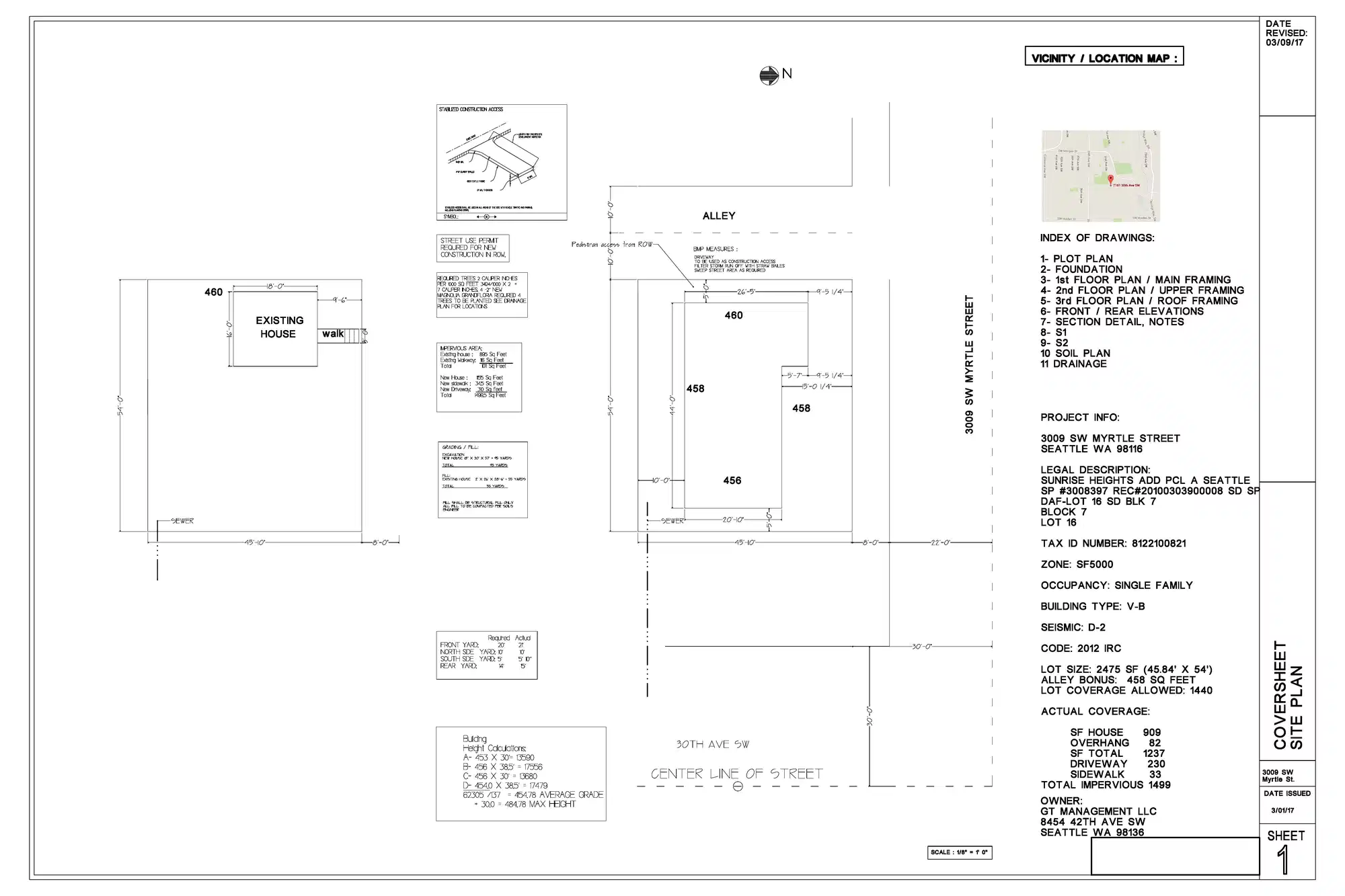 Site plan for 3009 SW Myrtle St