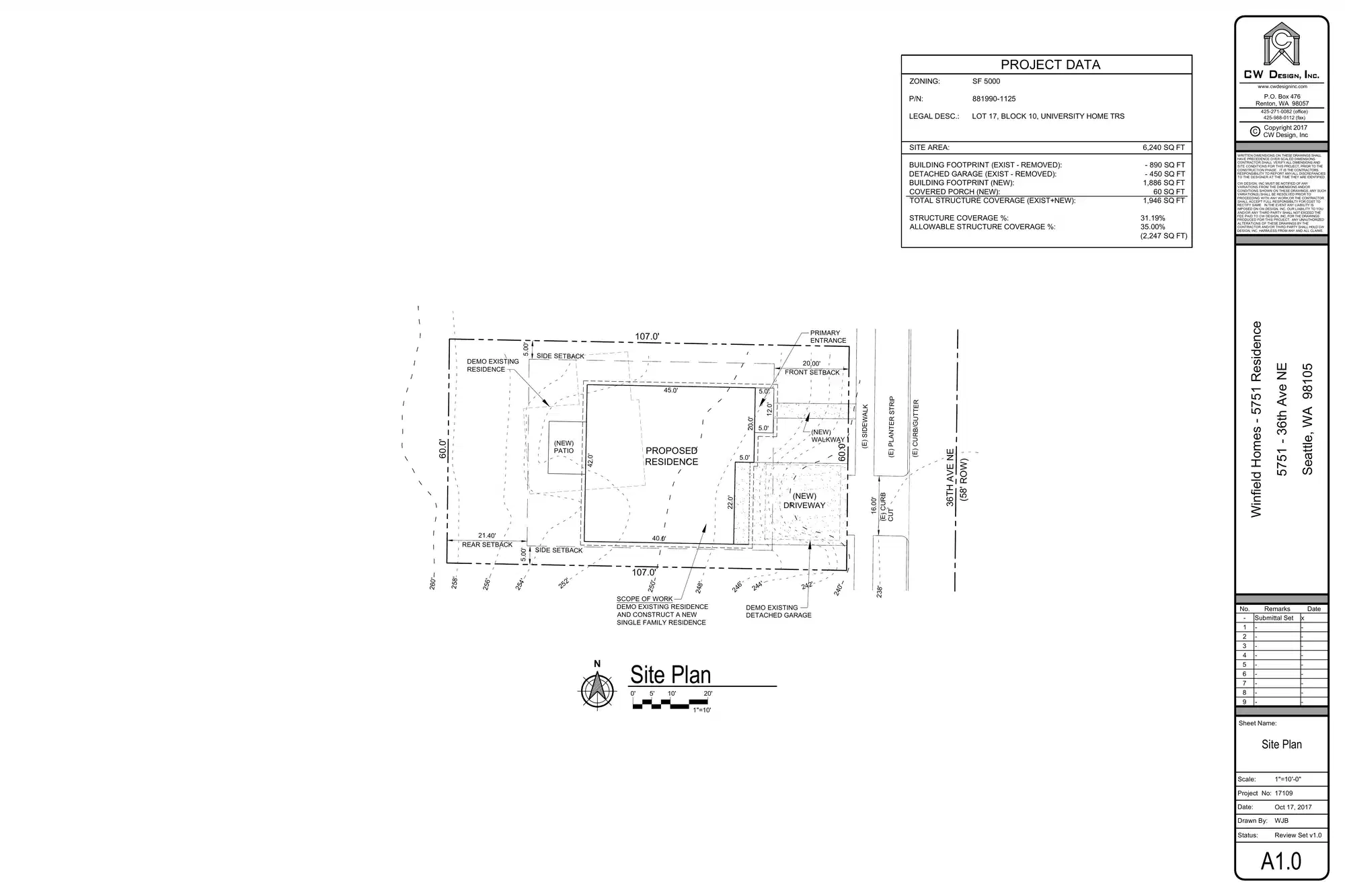 Site plan for 5751 36th Ave NE