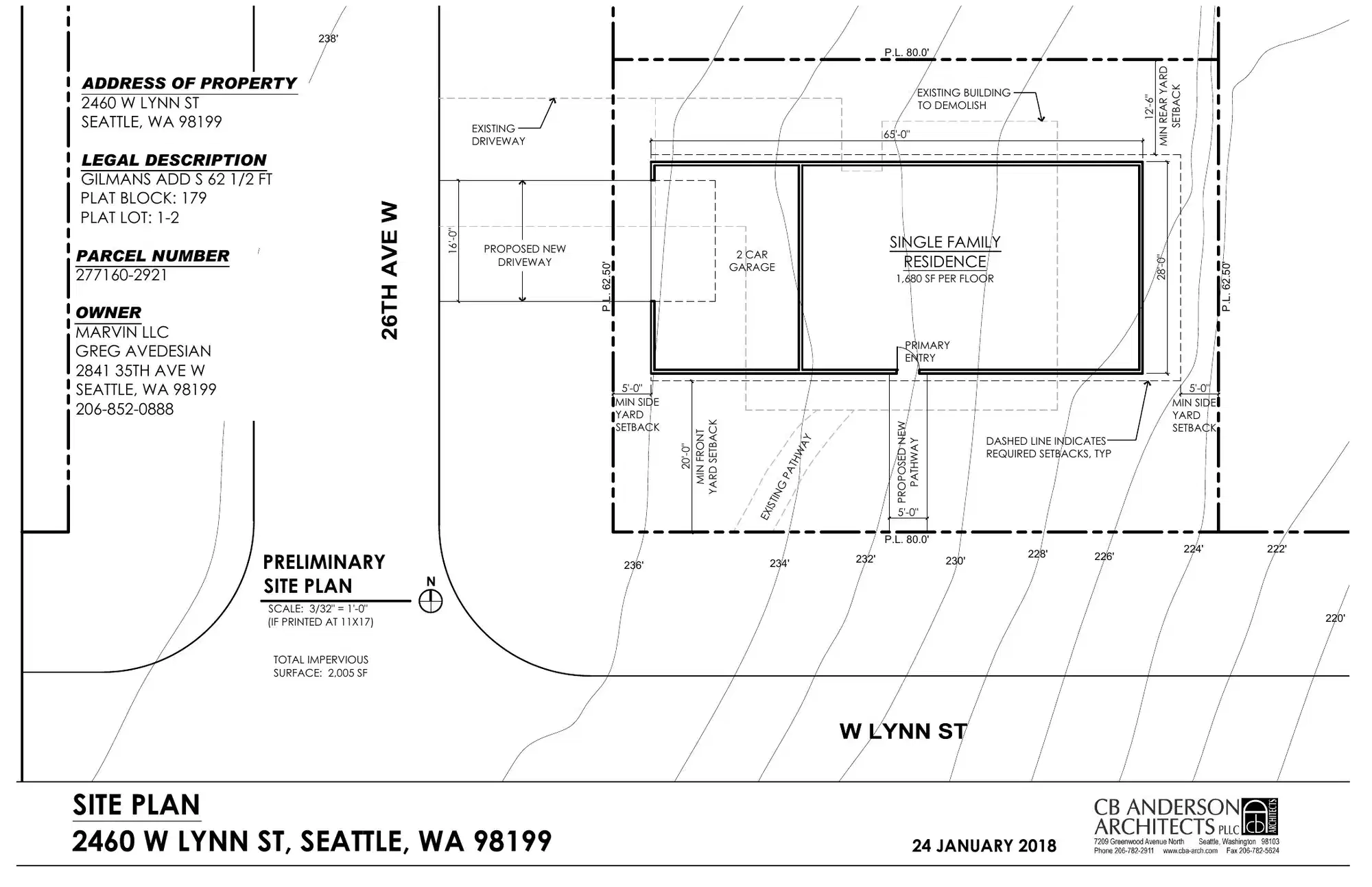 Site plan for 2460 W Lynn St