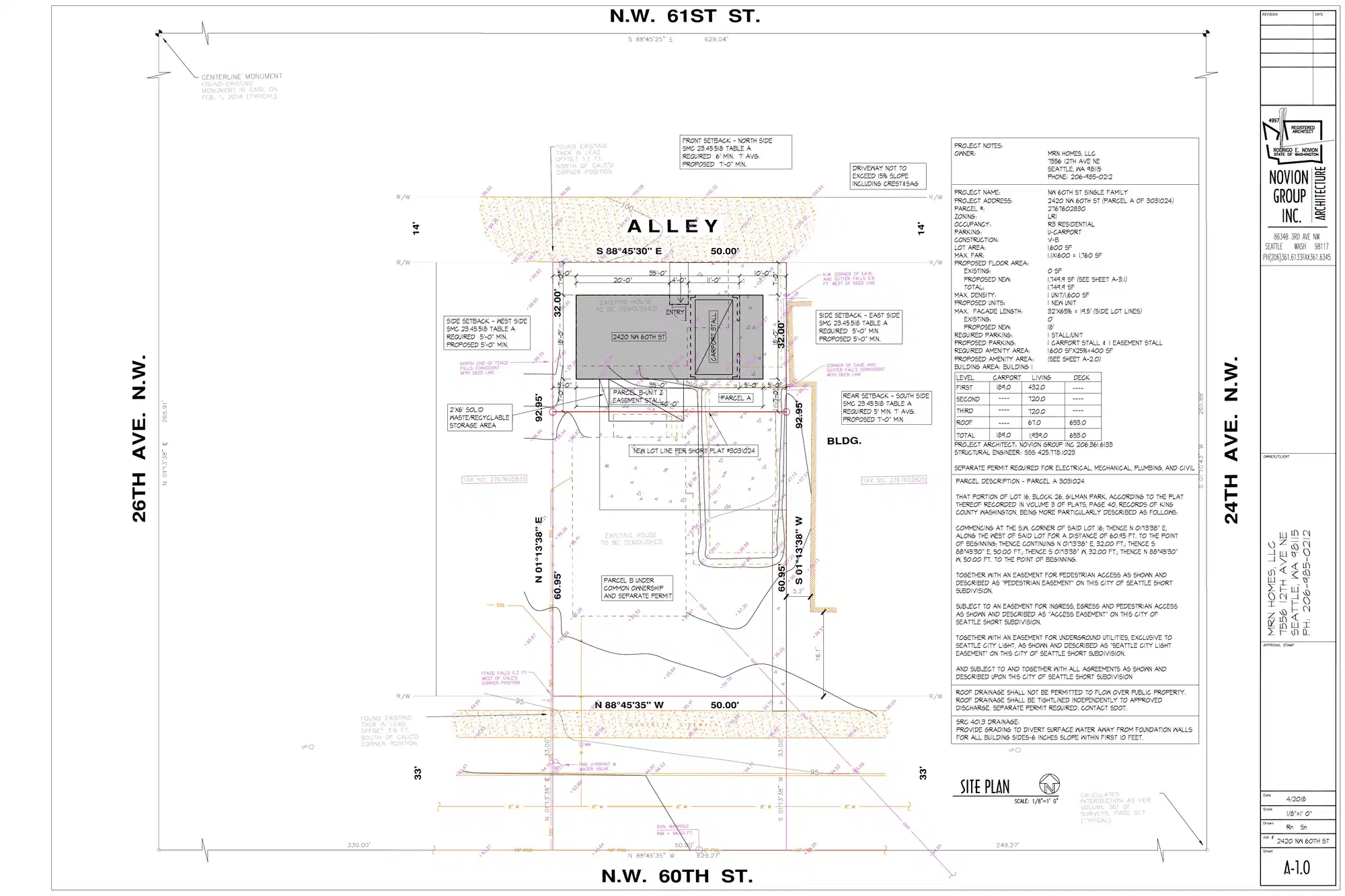 Site plan for 2420 NW 60th St