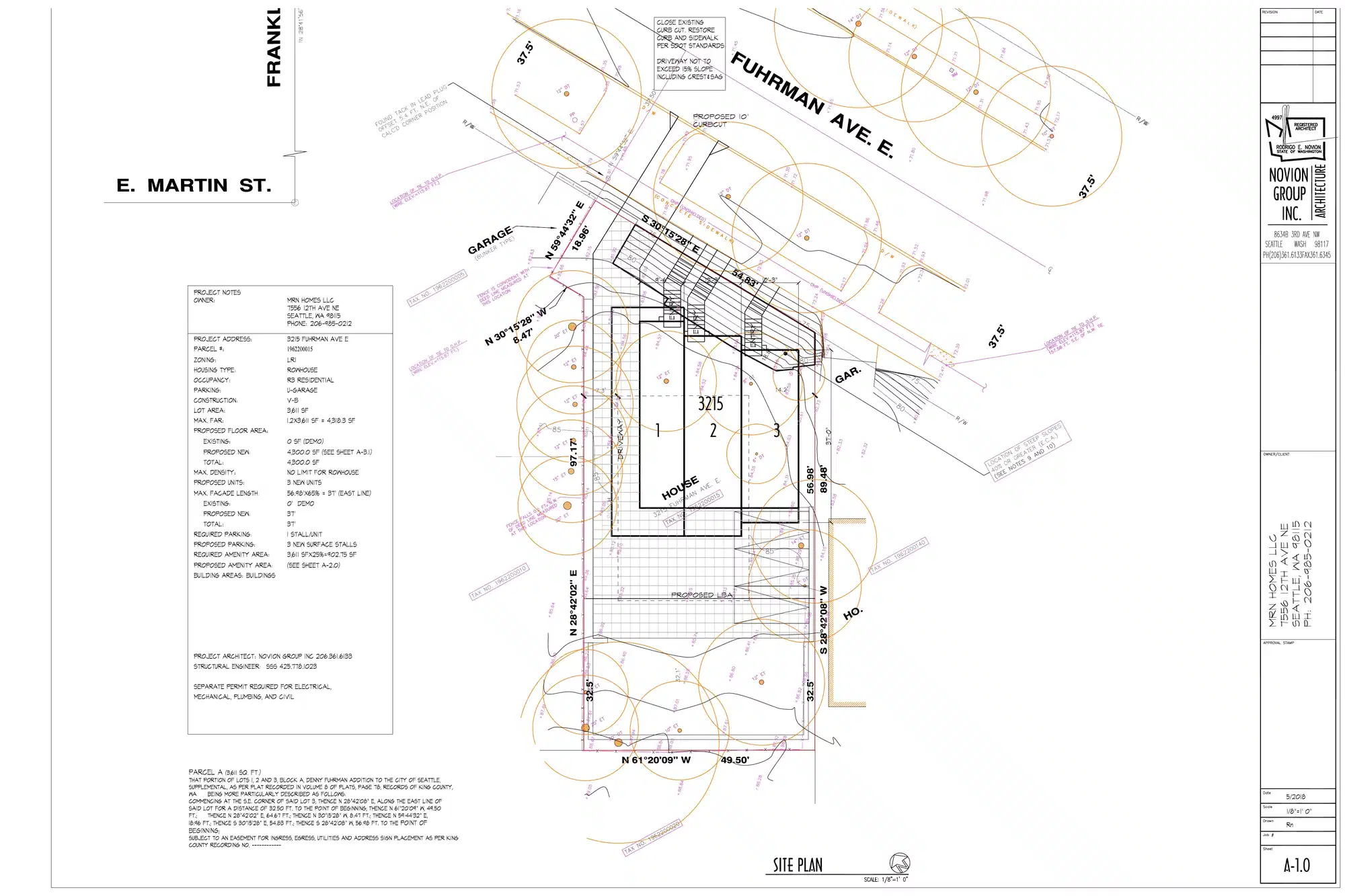 Site plan for 3215 Fuhrman Ave E