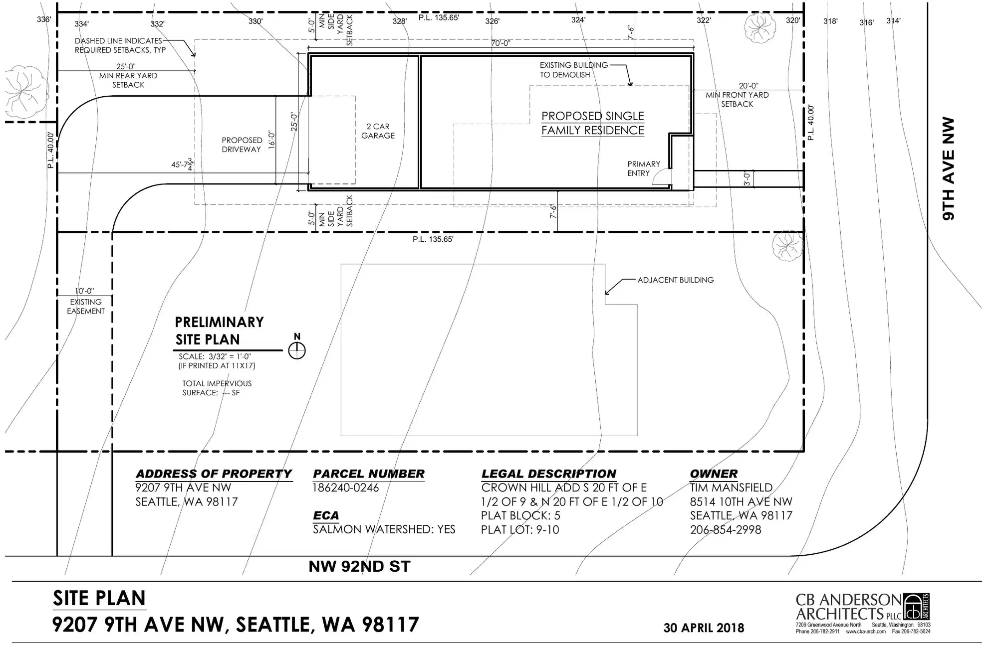 Site plan for 9207 9th Ave NW