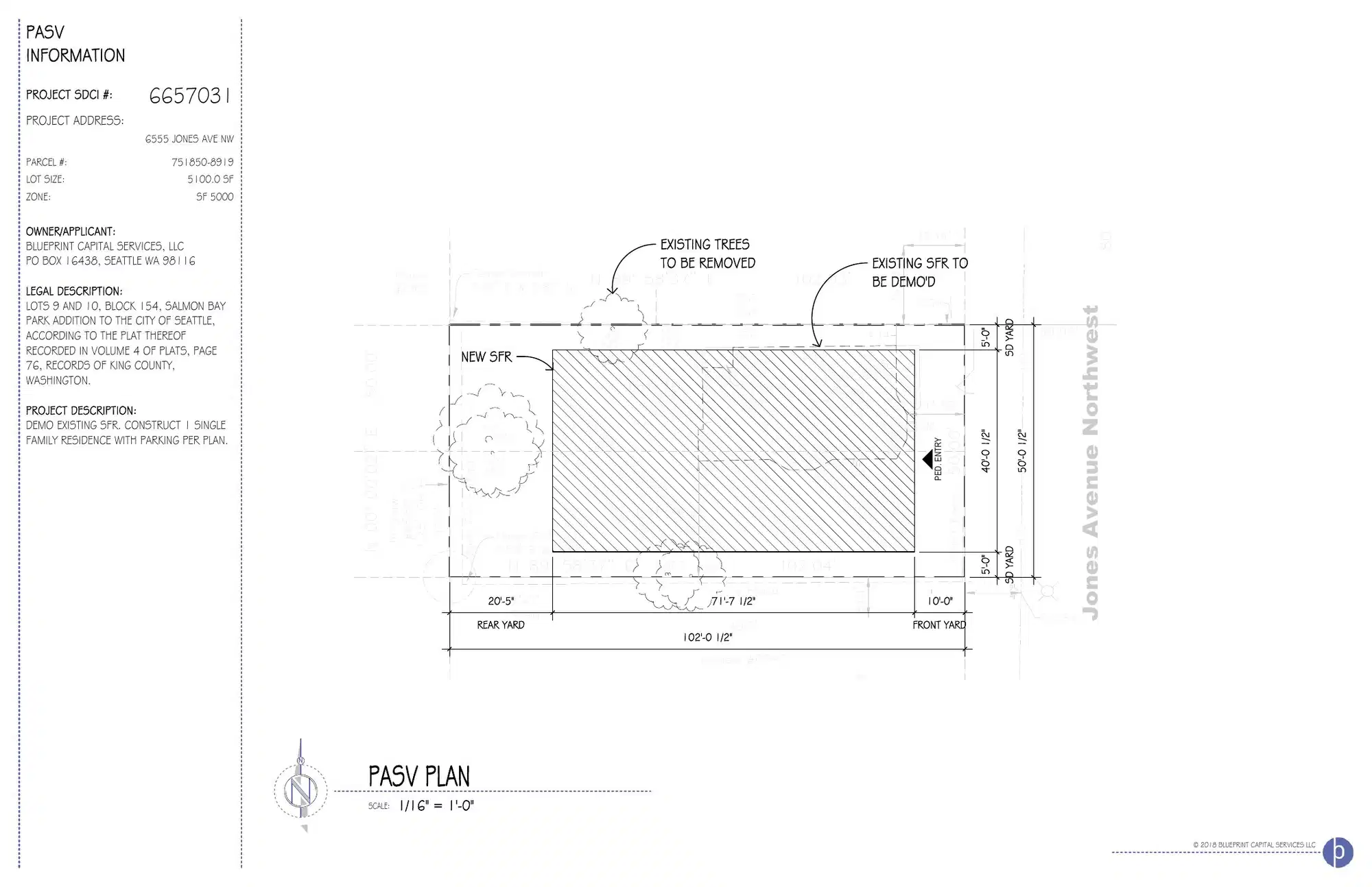 Site plan for 6555 Jones Ave NW