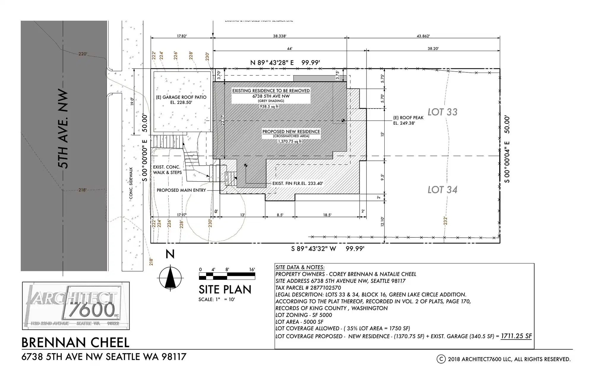 Site plan for 6738 5th Ave NW