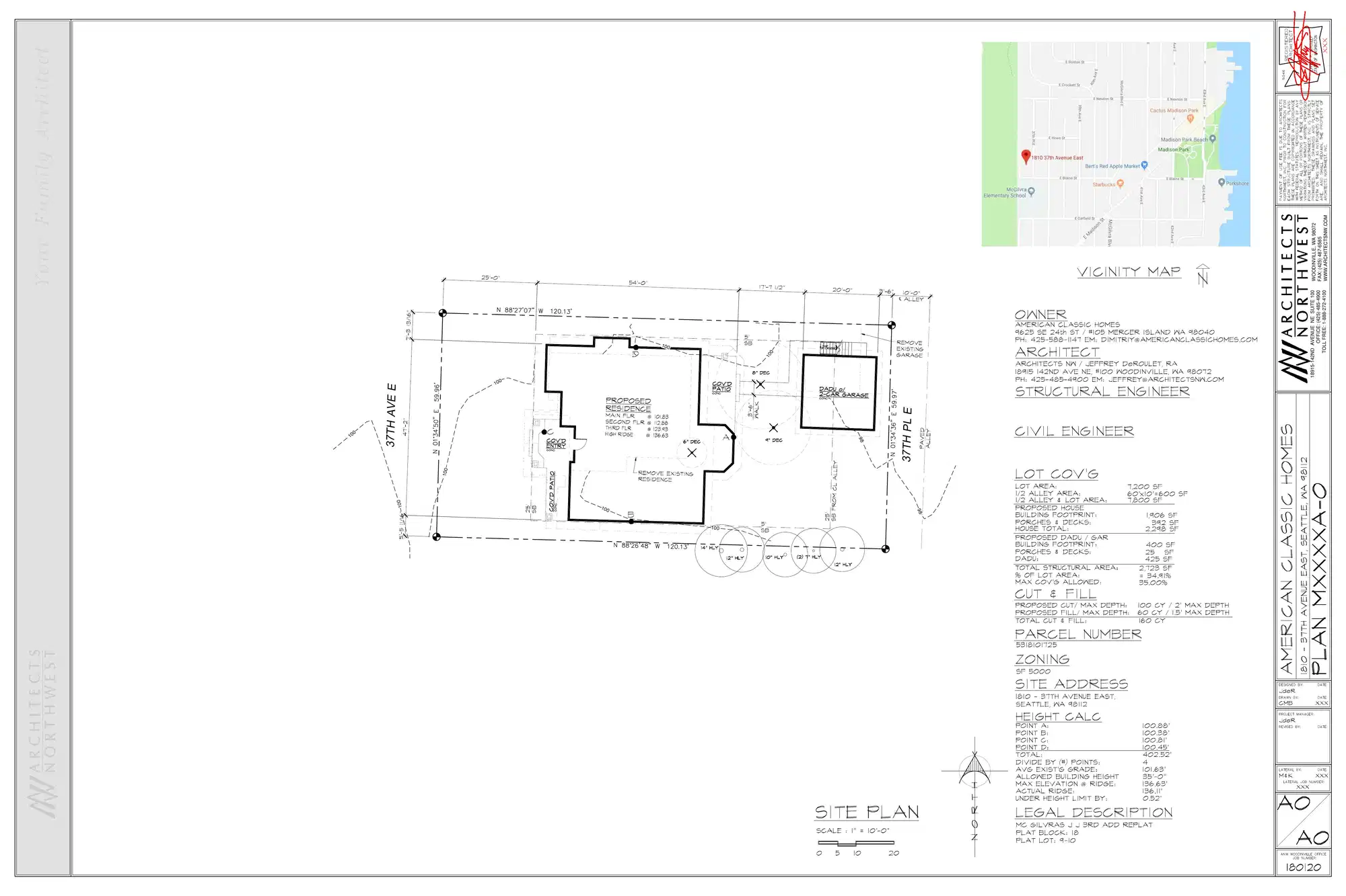 Site plan for 1810 37th Ave E