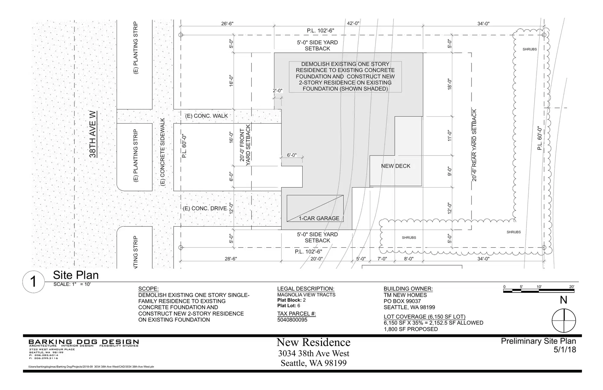 Site plan for 3034 38th Ave W