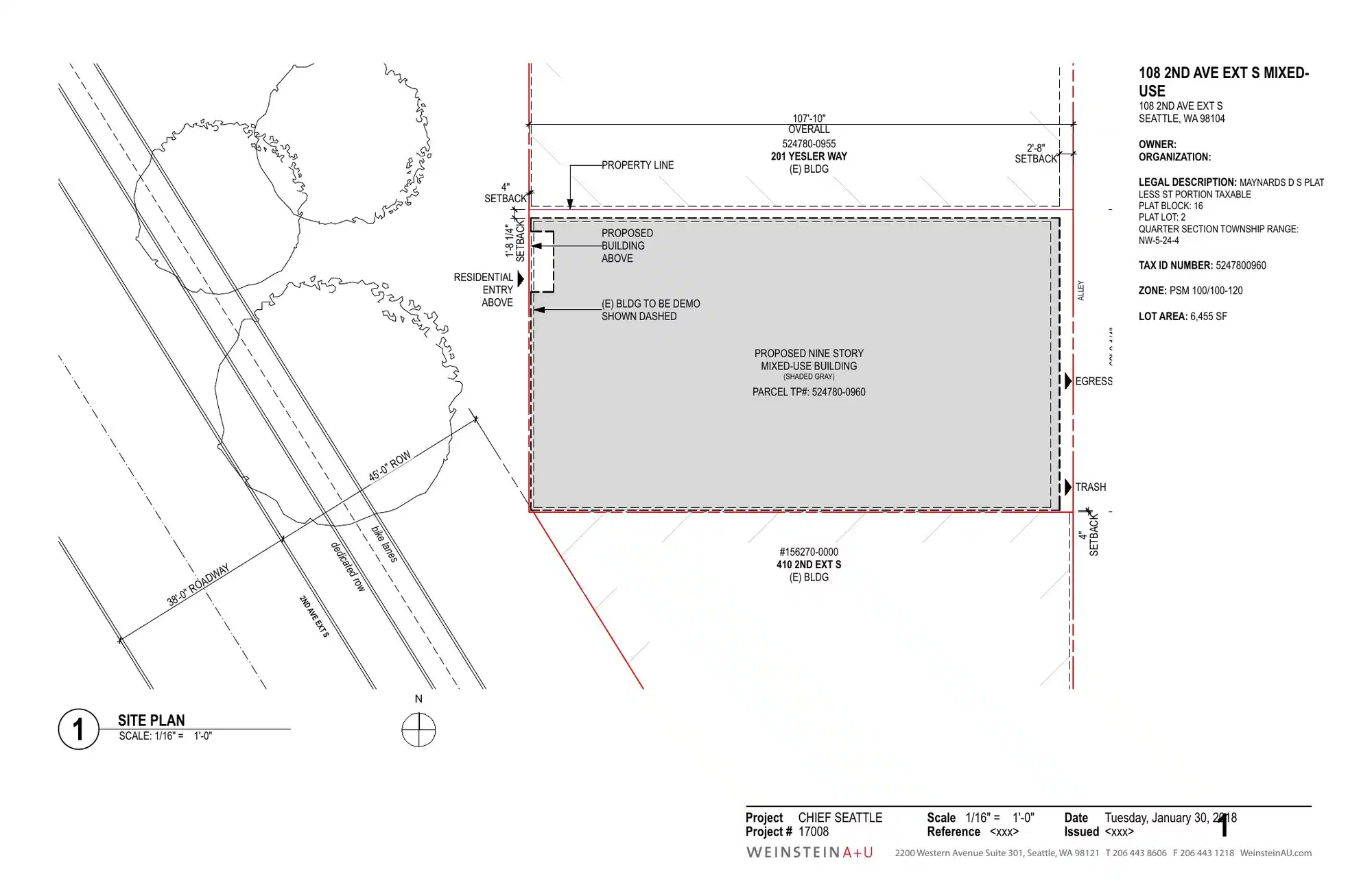 Site plan for 108 2nd Ave S