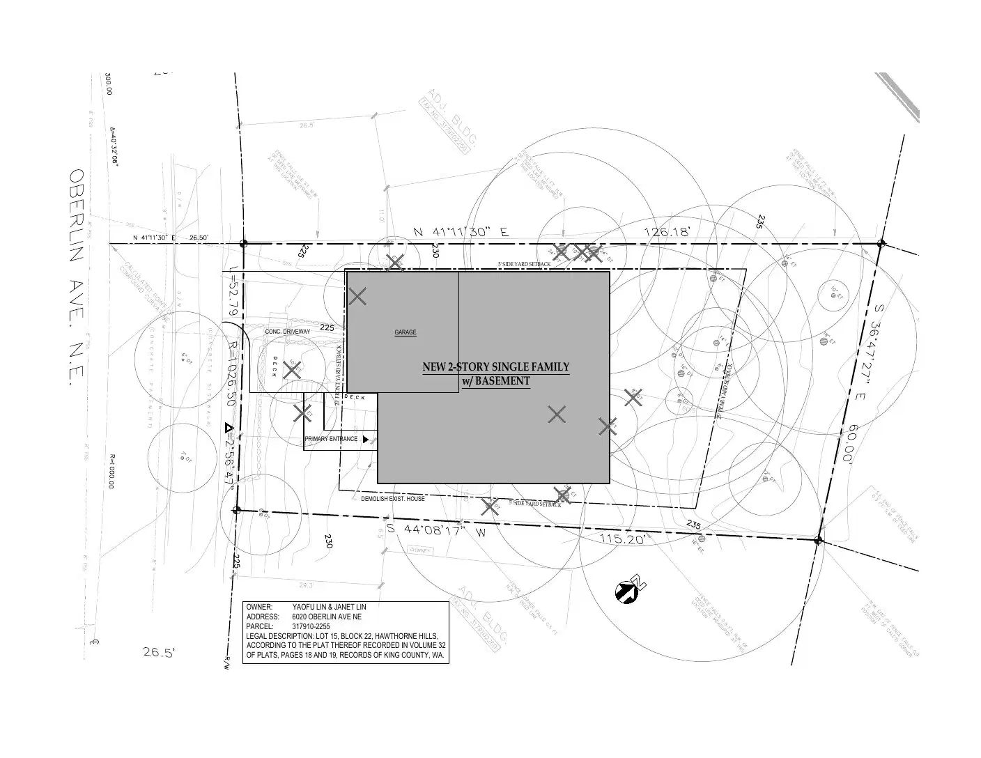 Site plan for 6020 Oberlin Ave NE