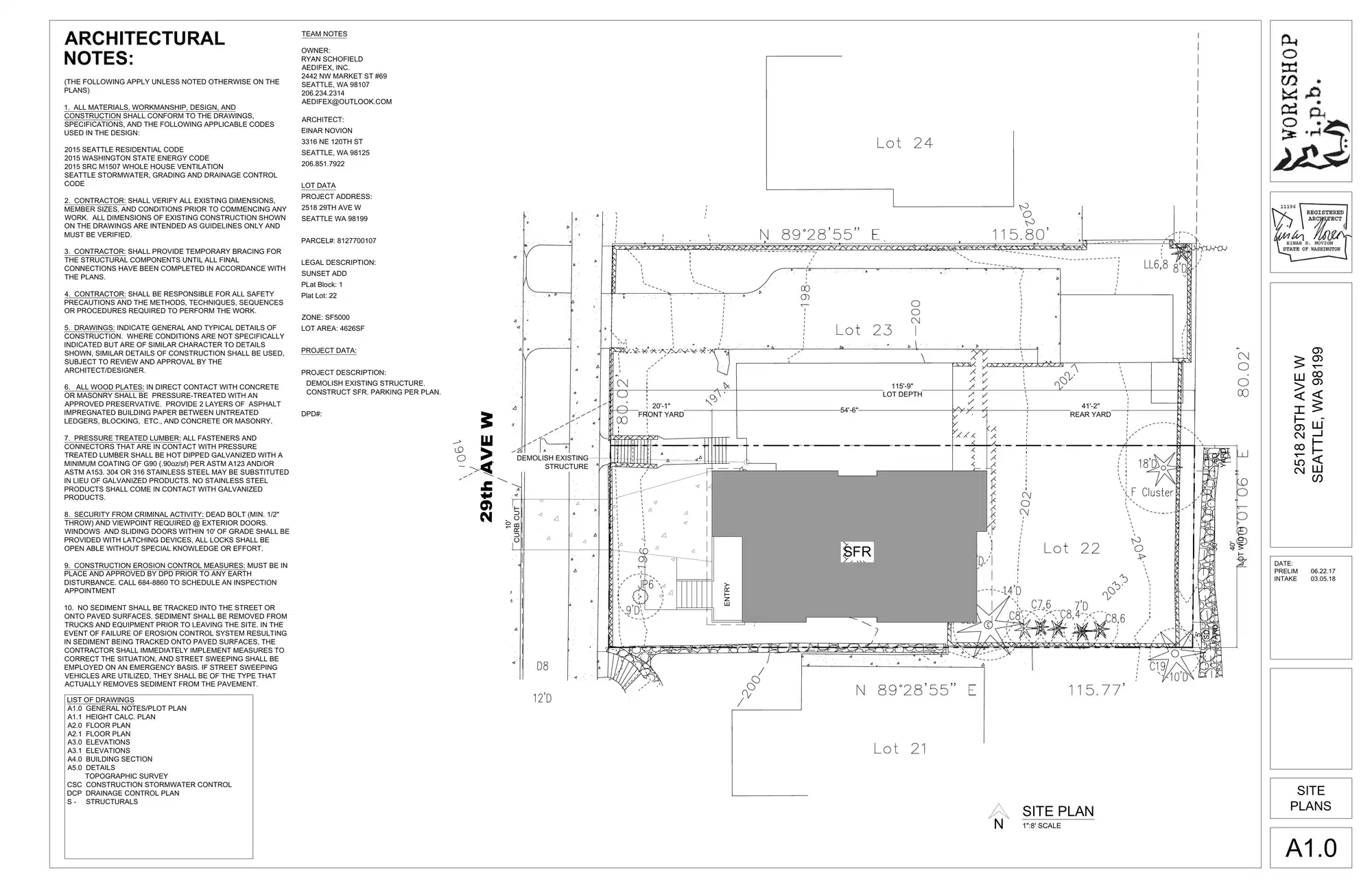 Site plan for 2518 29th Ave W