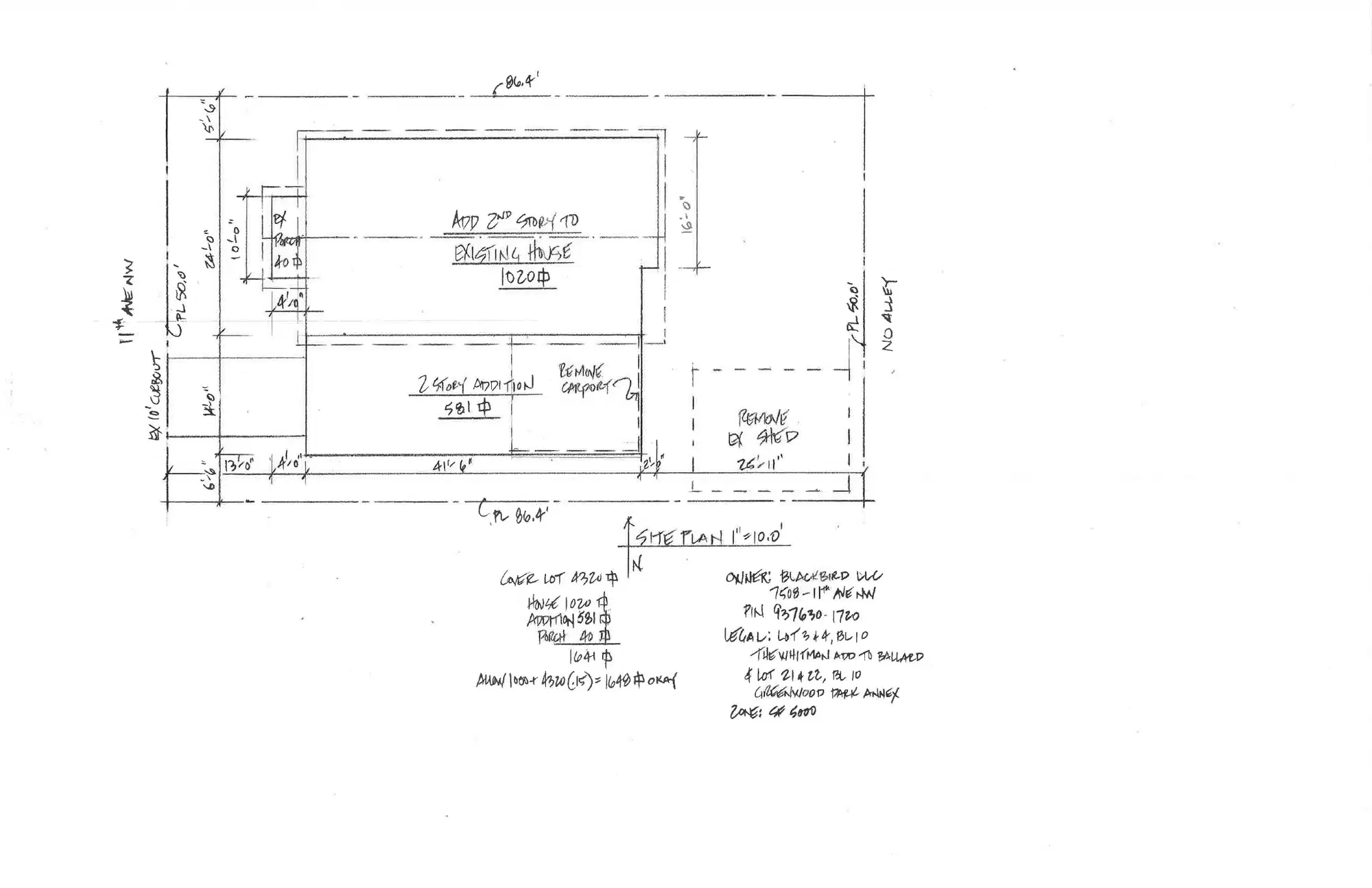 Site plan for 7508 11th Ave NW