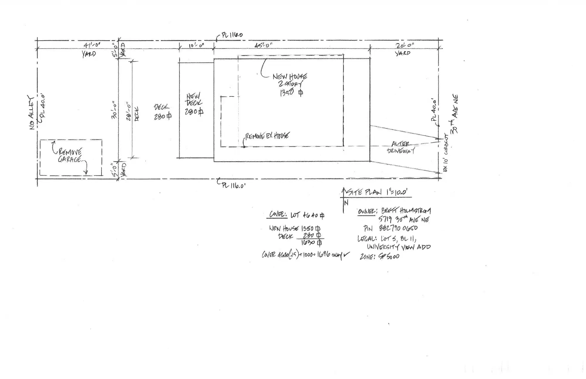 Site plan for 5719 30th Ave NE