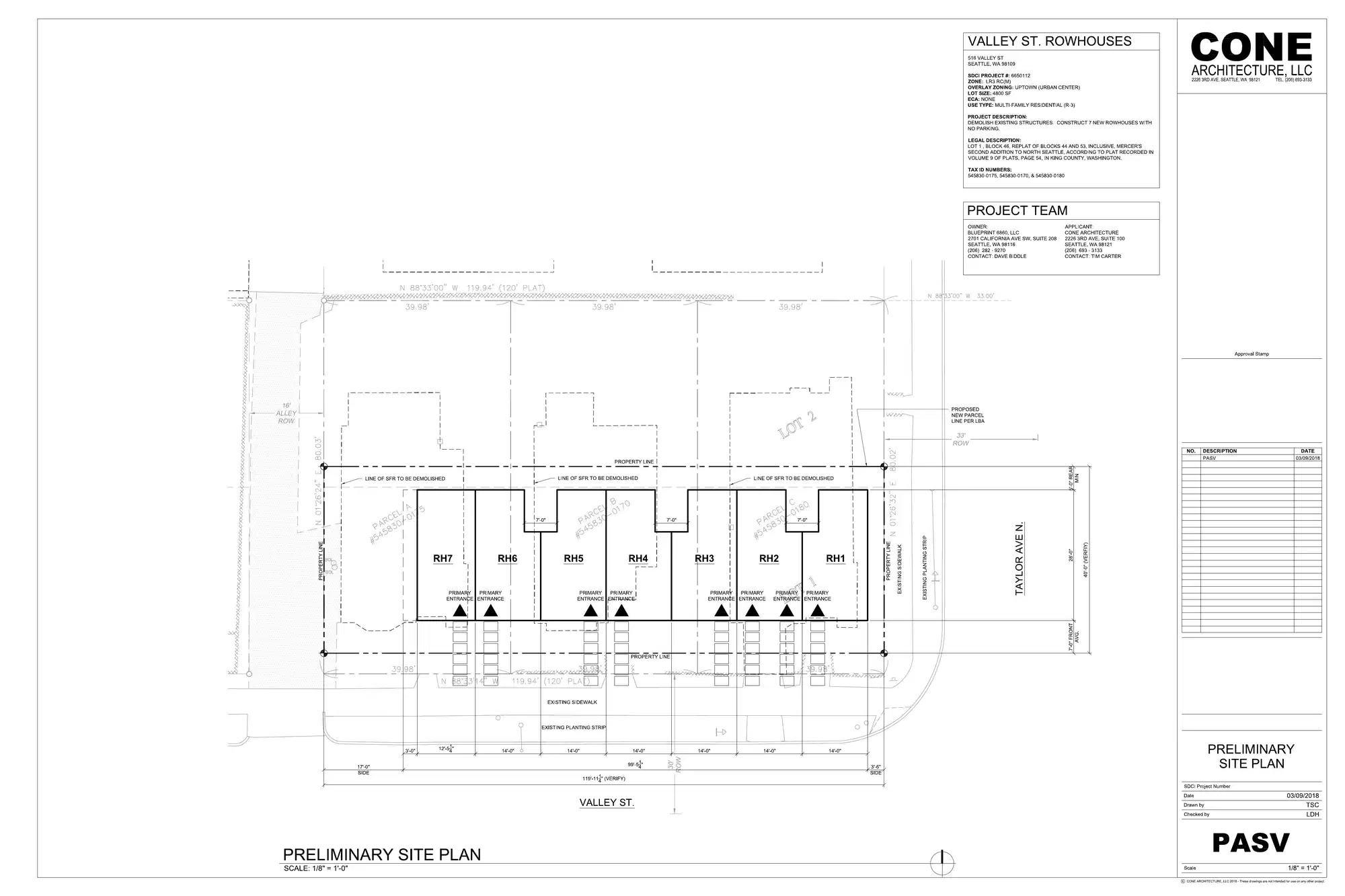 Site plan for 516 Valley St
