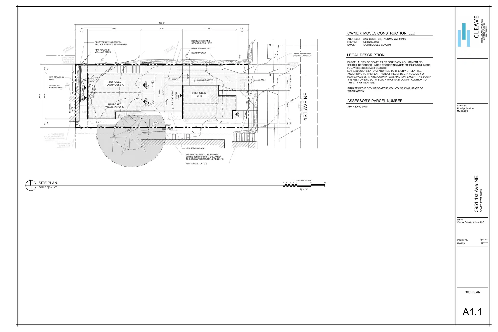 Site plan for 3953 1st Ave NE