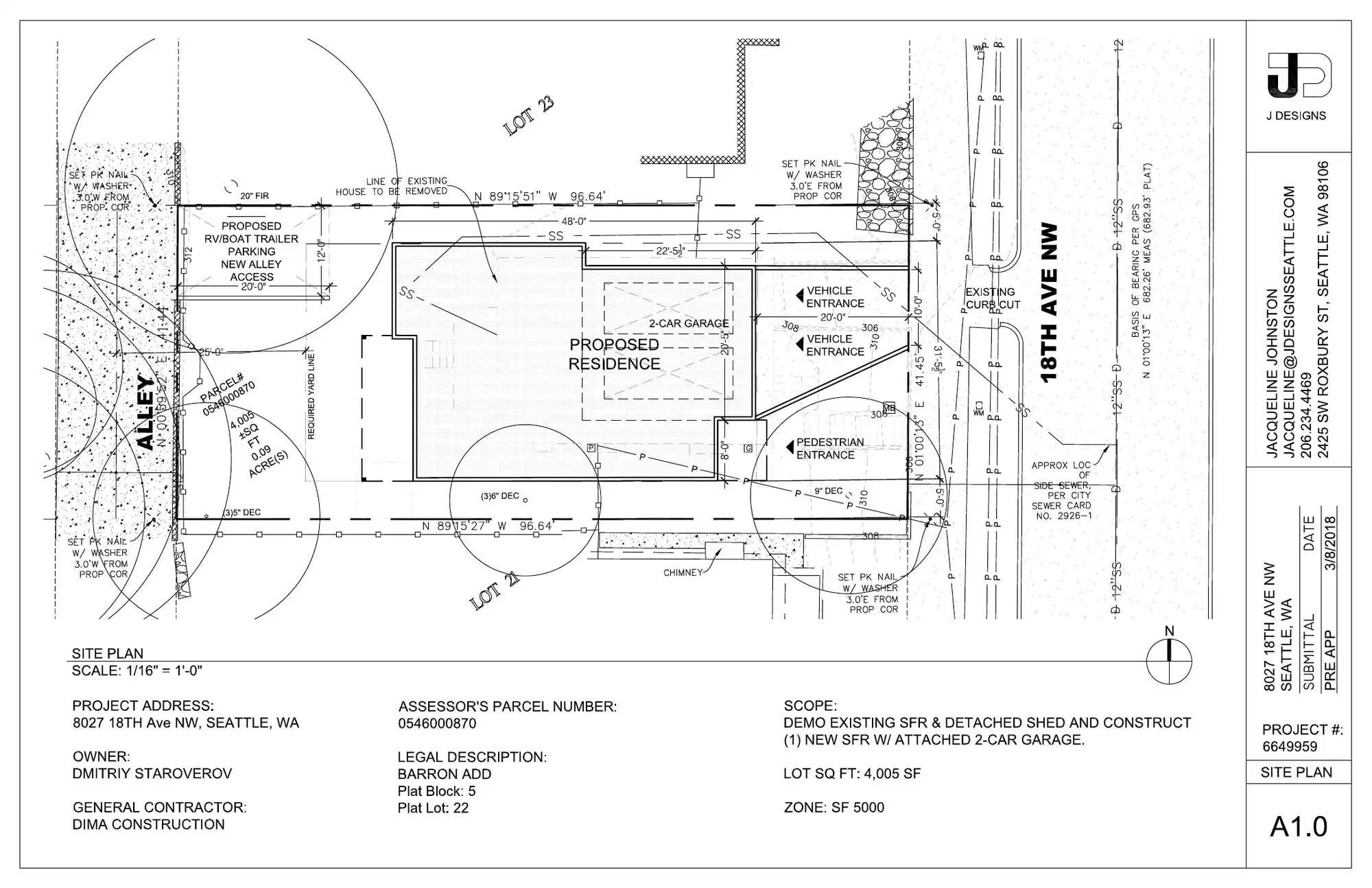 Site plan for 8027 18th Ave NW