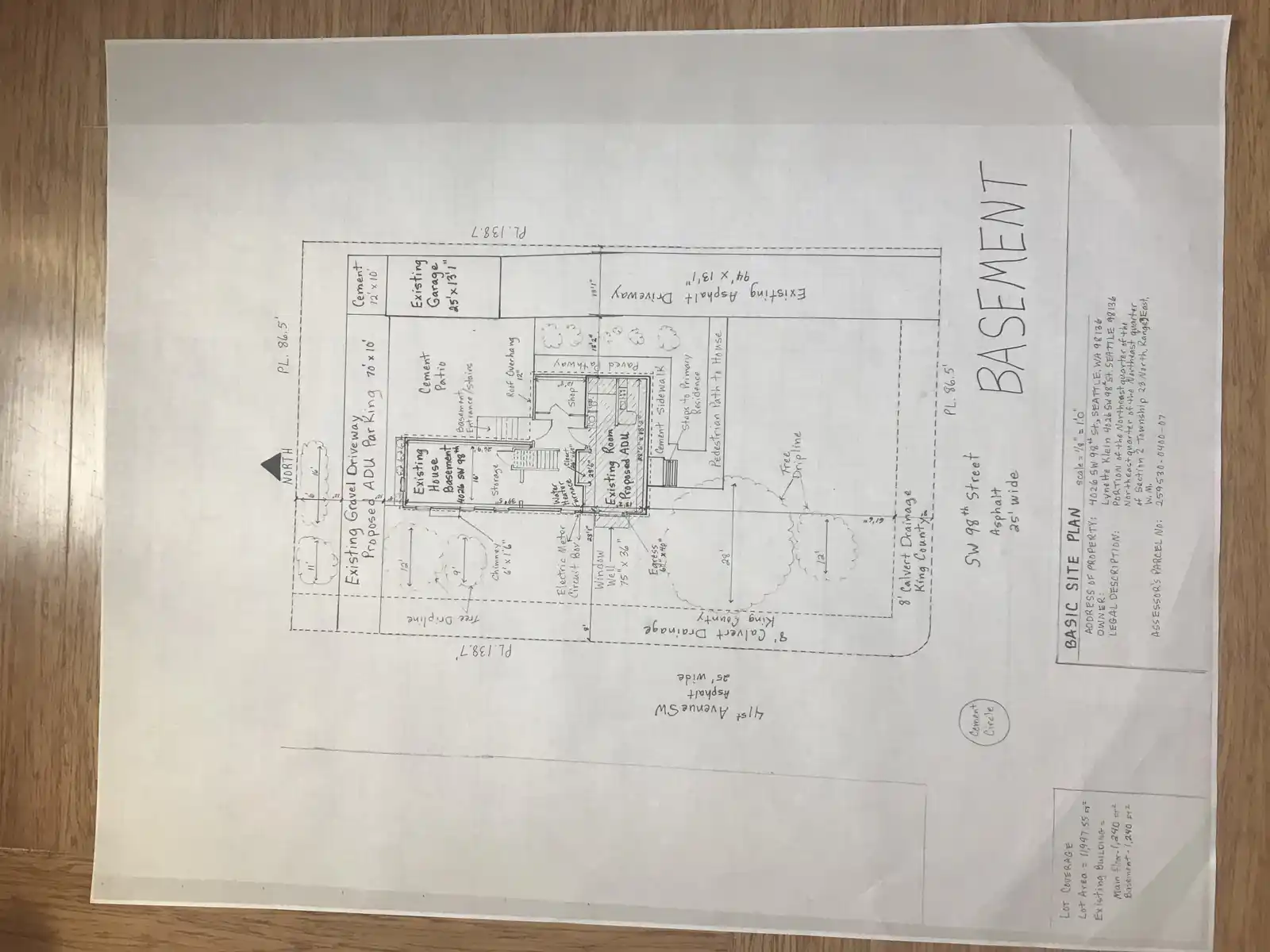 Site plan for 4026 SW 98th St