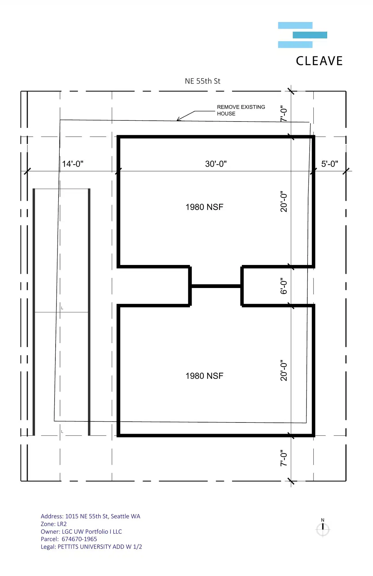 Site plan for 1015 NE 55th St