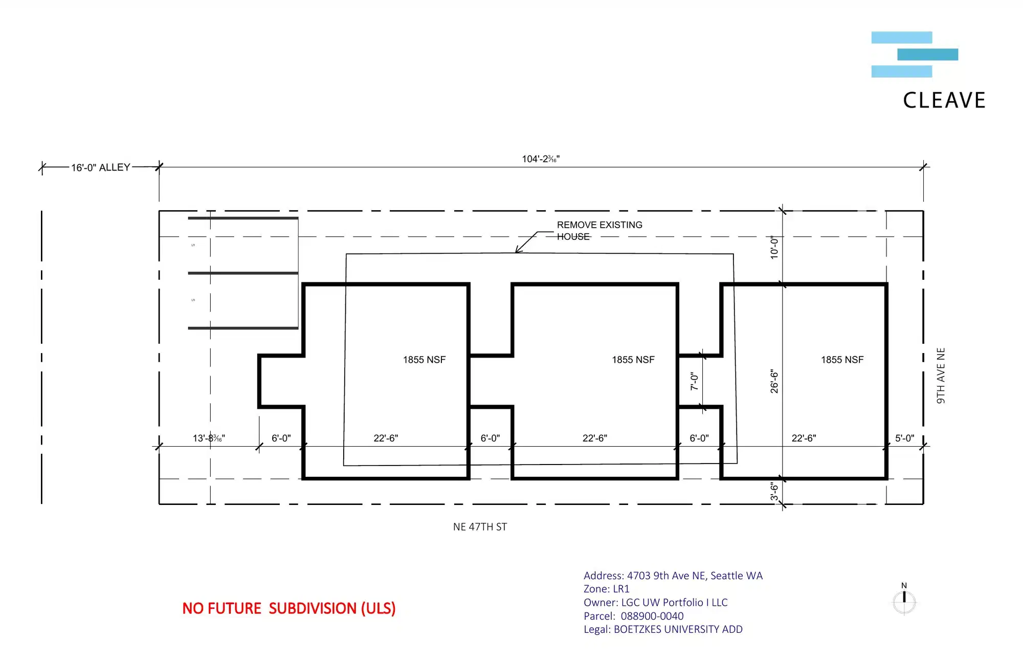 Site plan for 4703 9th Ave NE