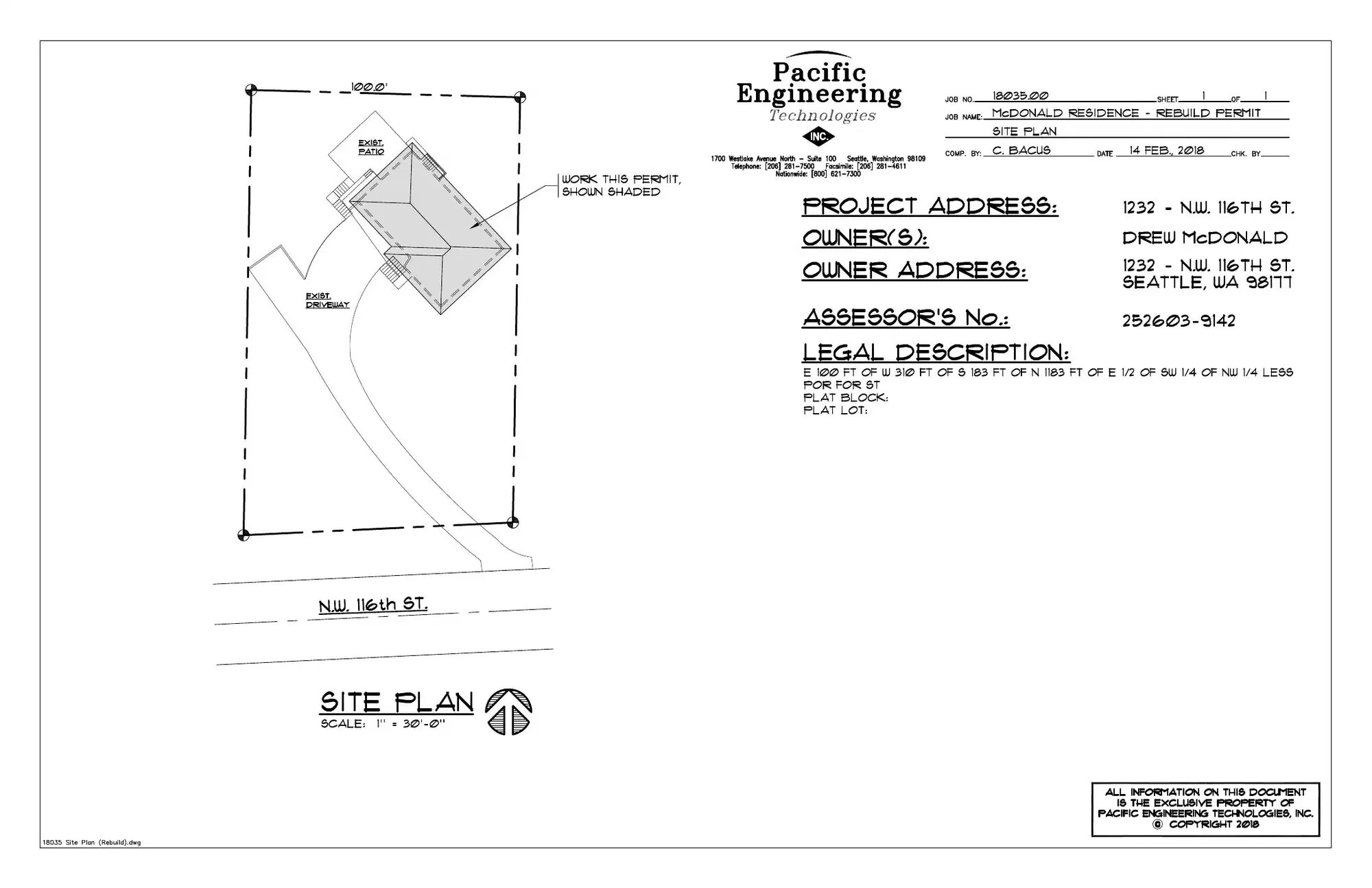 Site plan for 1232 NW 116th St