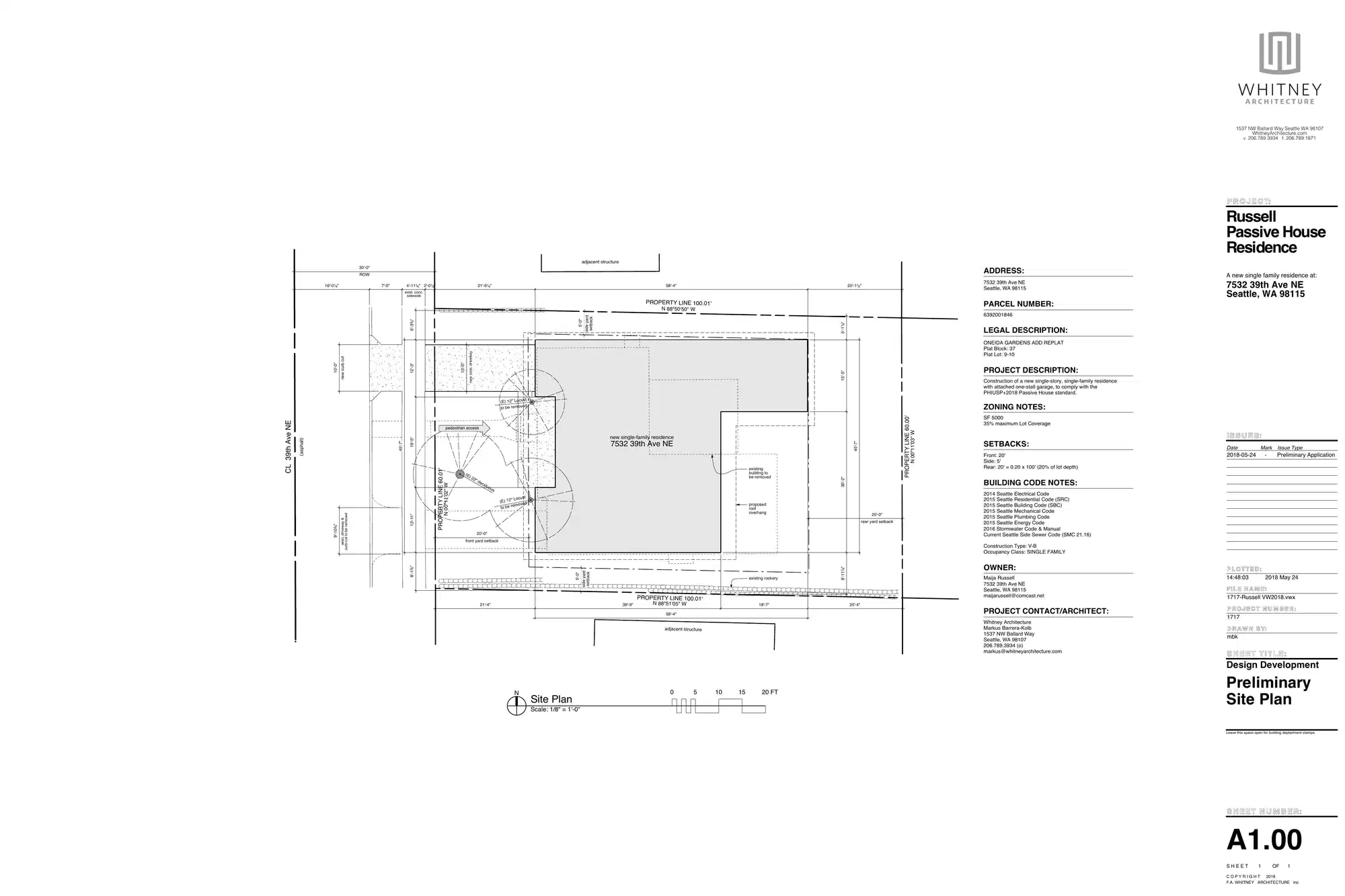 Site plan for 7532 39th Ave NE