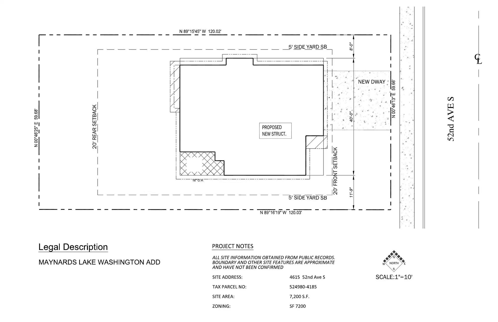 Site plan for 4615 52nd Ave S