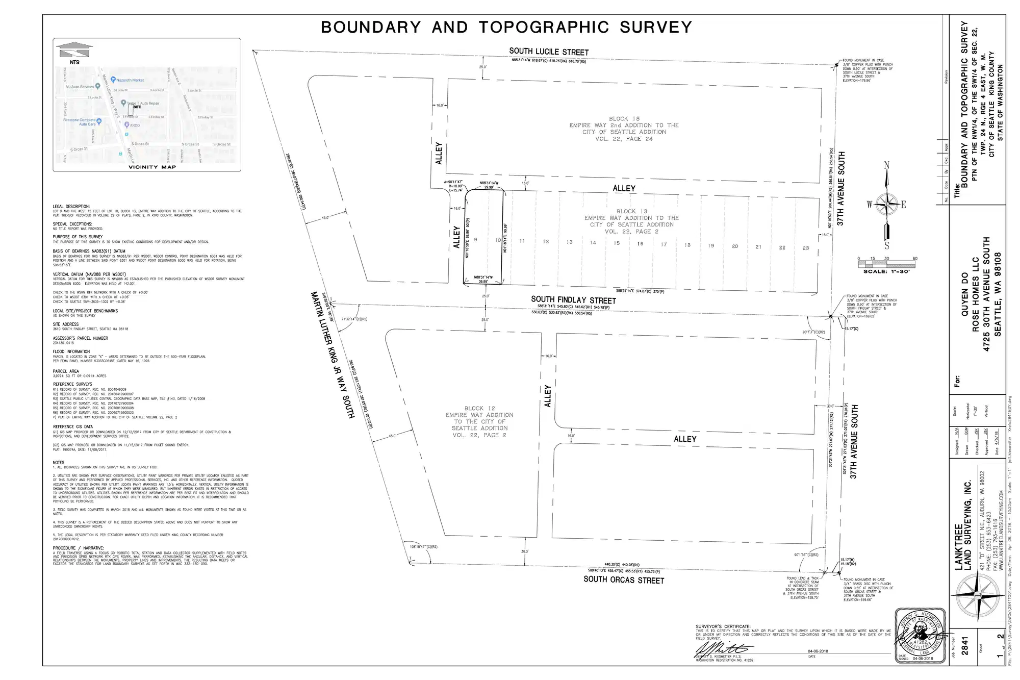 Site plan for 3610 S Findlay St