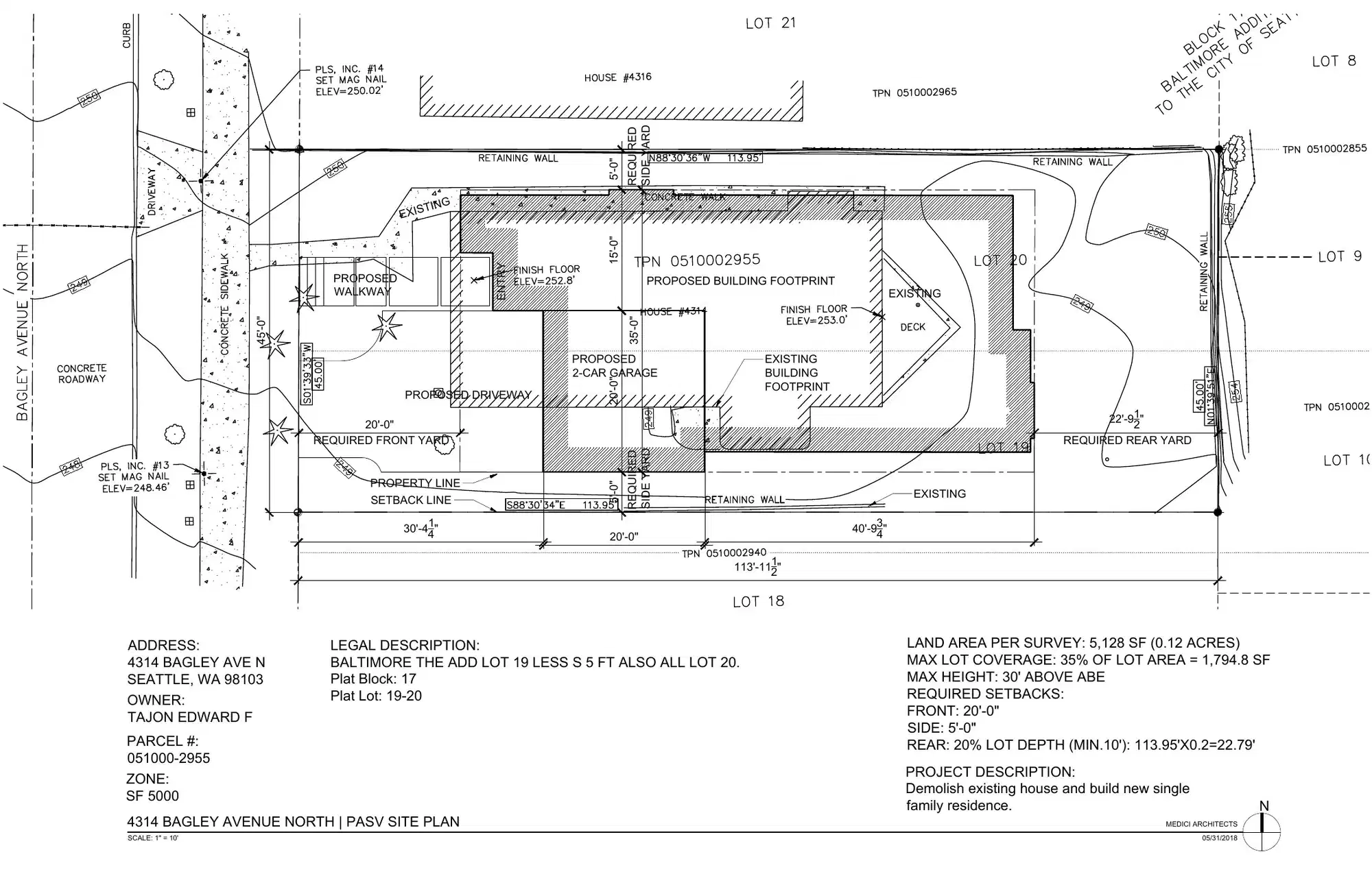 Site plan for 4314 Bagley Ave N