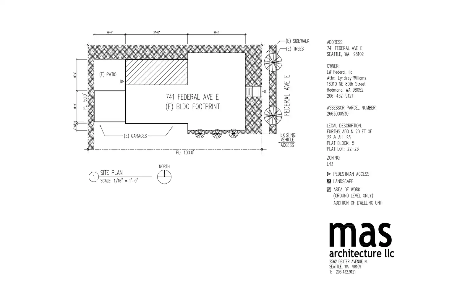 Site plan for 741 Federal Ave E