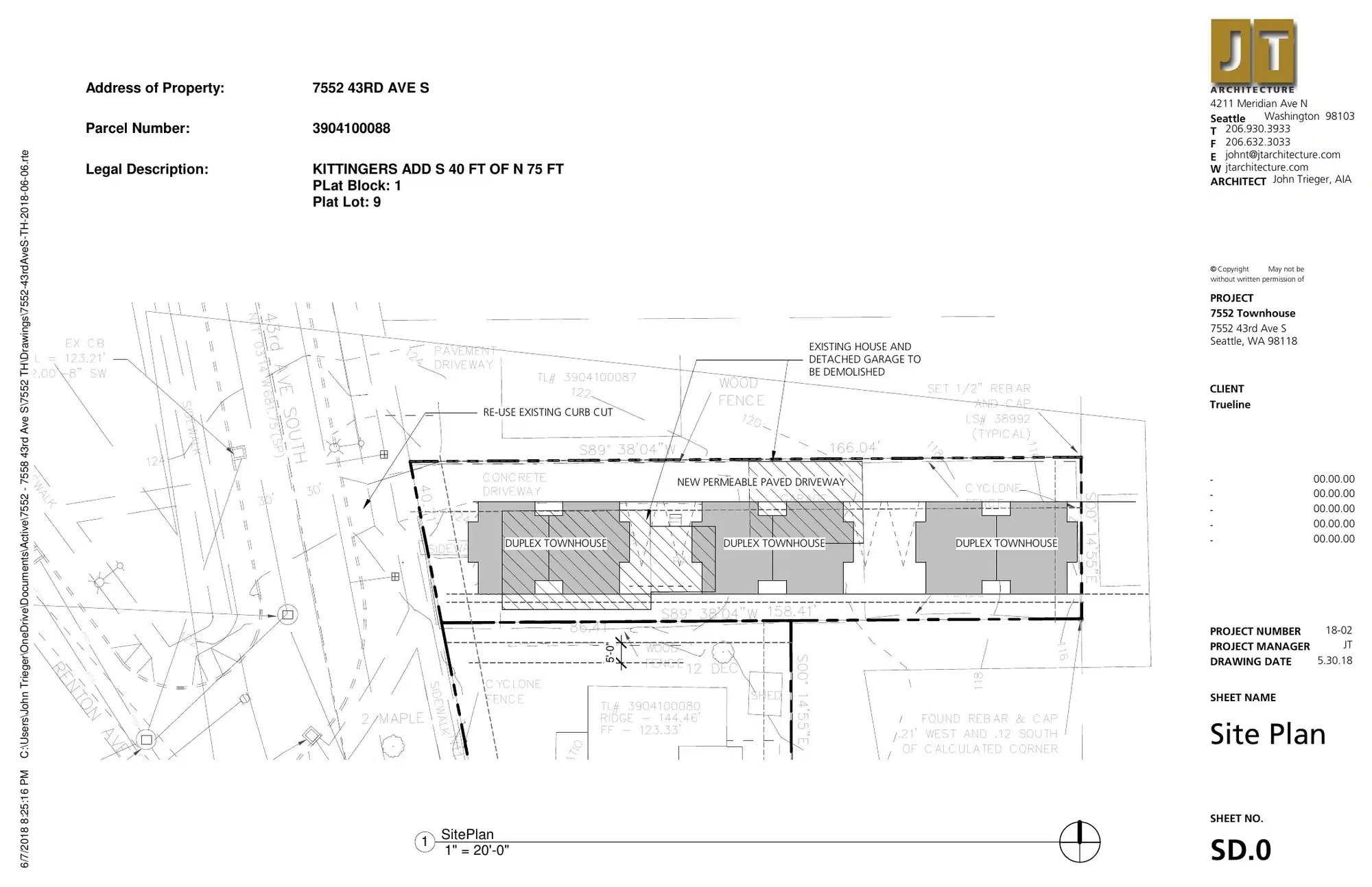 Site plan for 7552 43rd Ave S