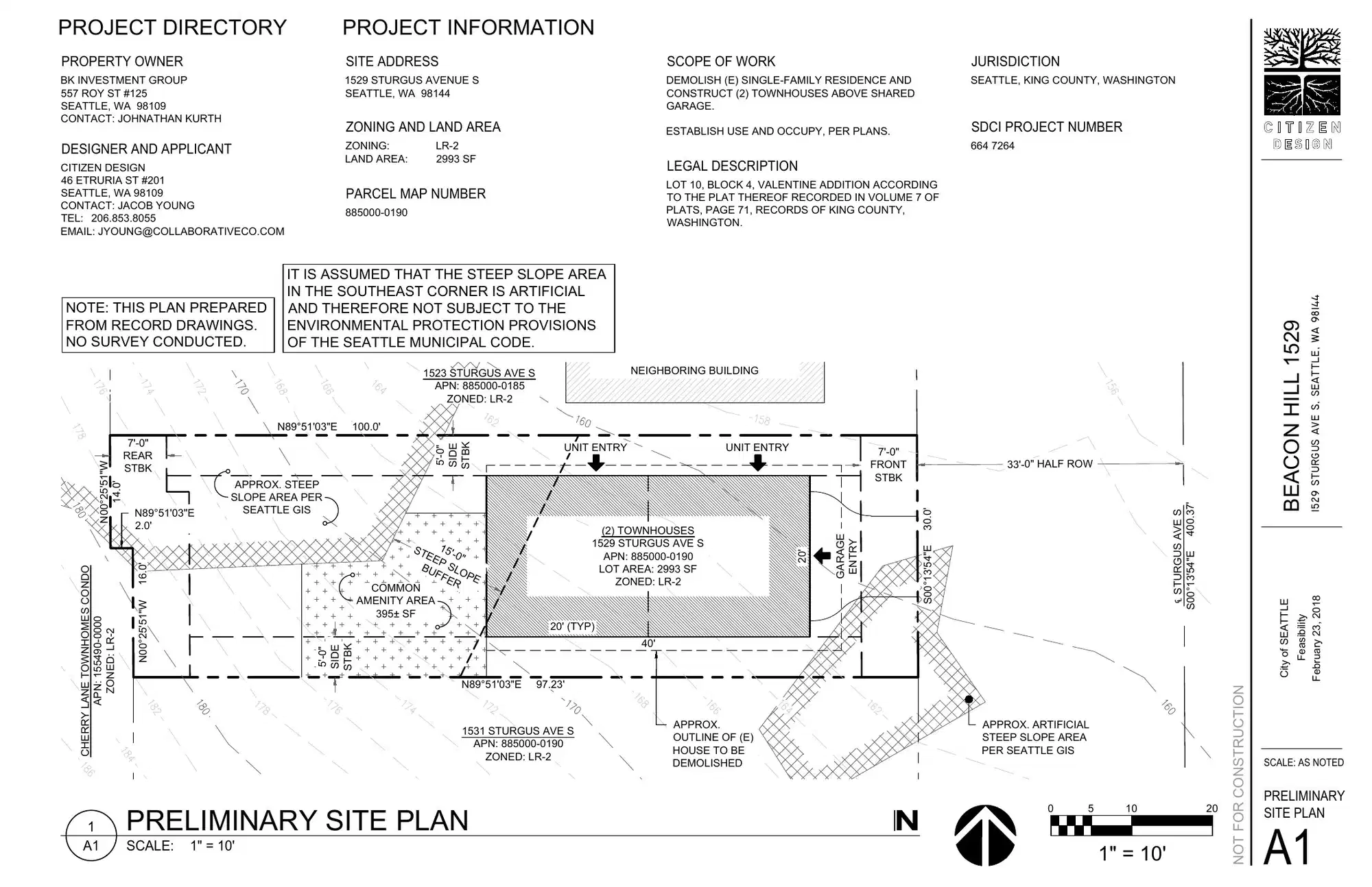 Site plan for 1529 Sturgus Ave S