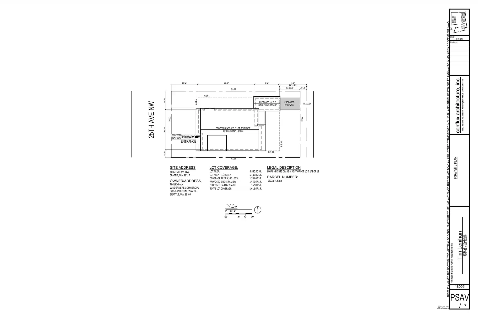 Site plan for 8036 25th Ave NW