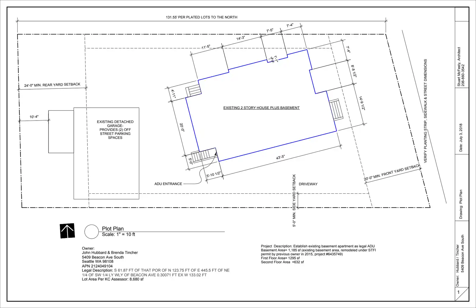 Site plan for 5409 Beacon Ave S
