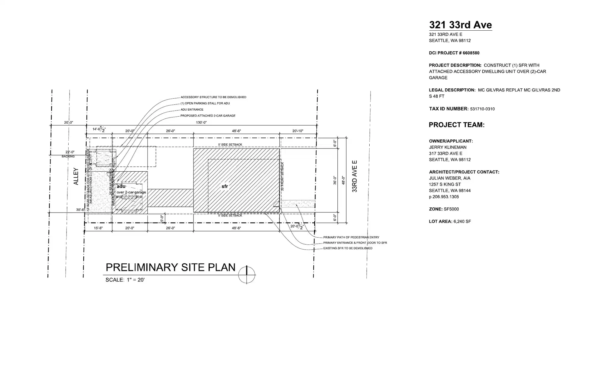 Site plan for 321 33rd Ave E