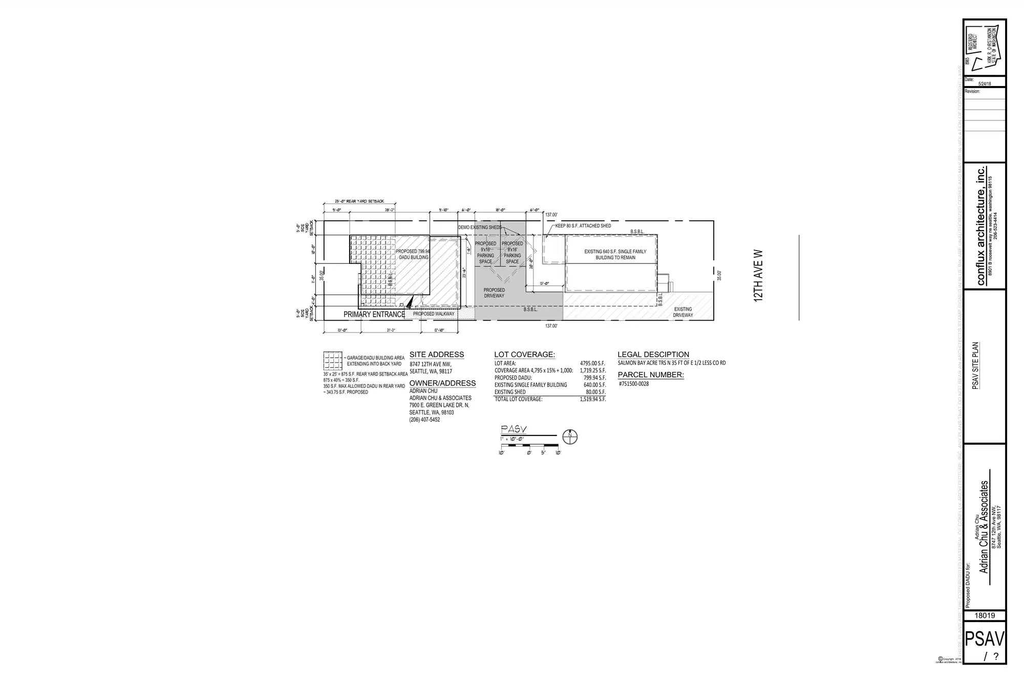 Site plan for 8747 12th Ave NW