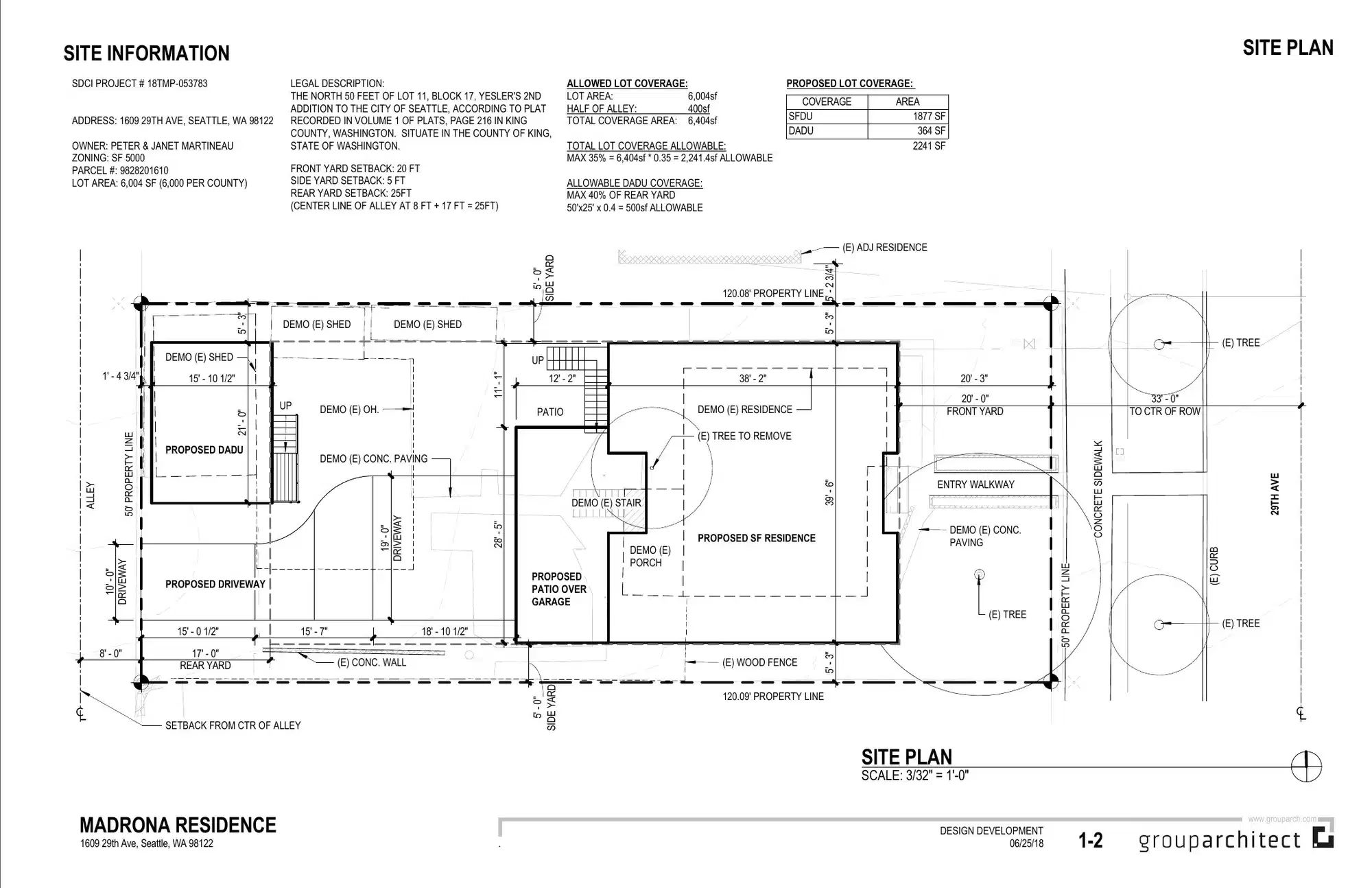 Site plan for 1609 29th Ave
