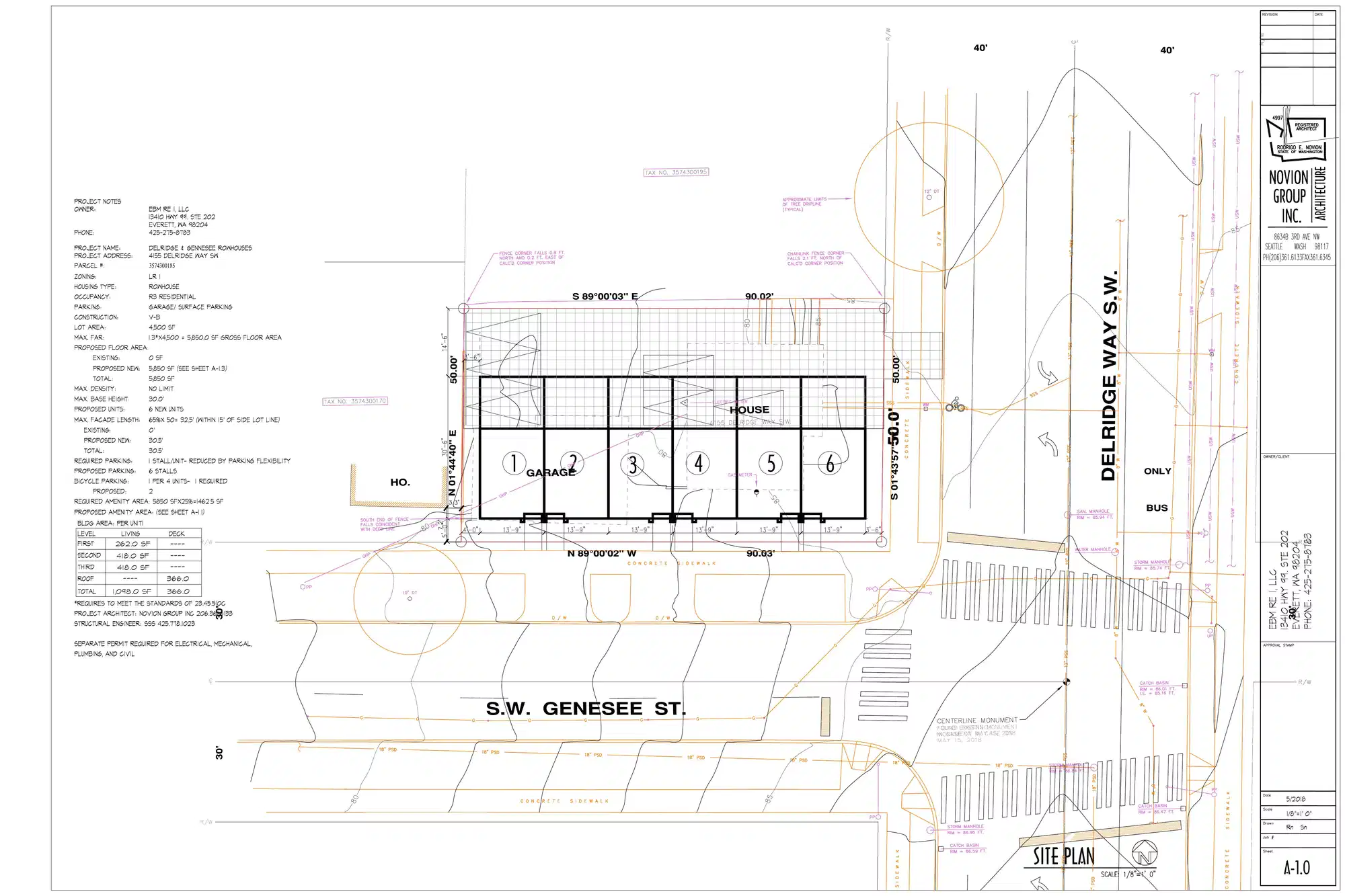 Site plan for 4155 Delridge Way SW
