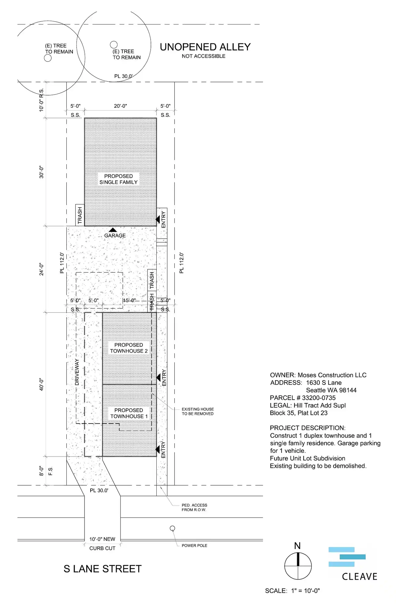 Site plan for 1630 S Lane St