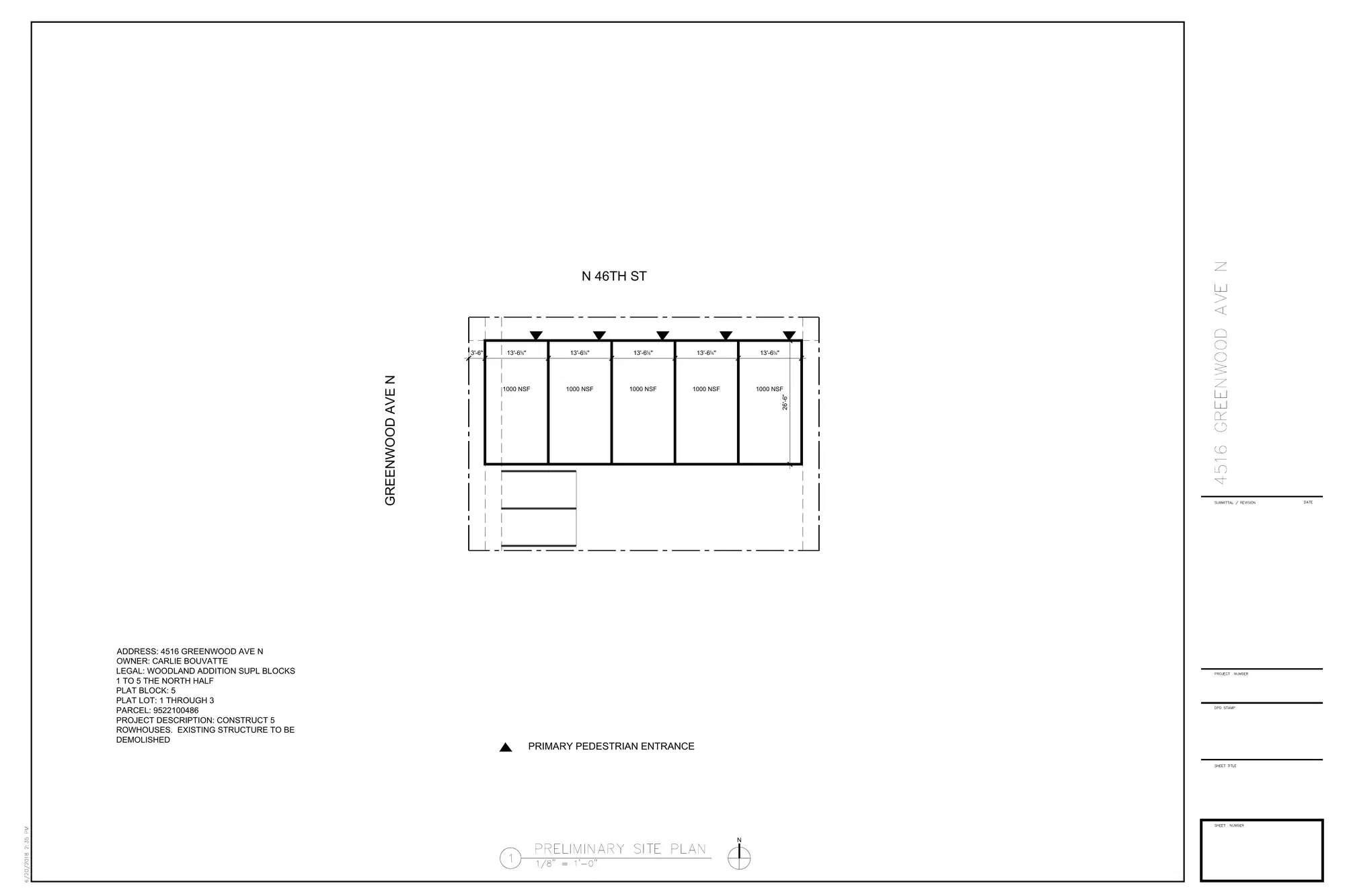 Site plan for 301 N 46th St