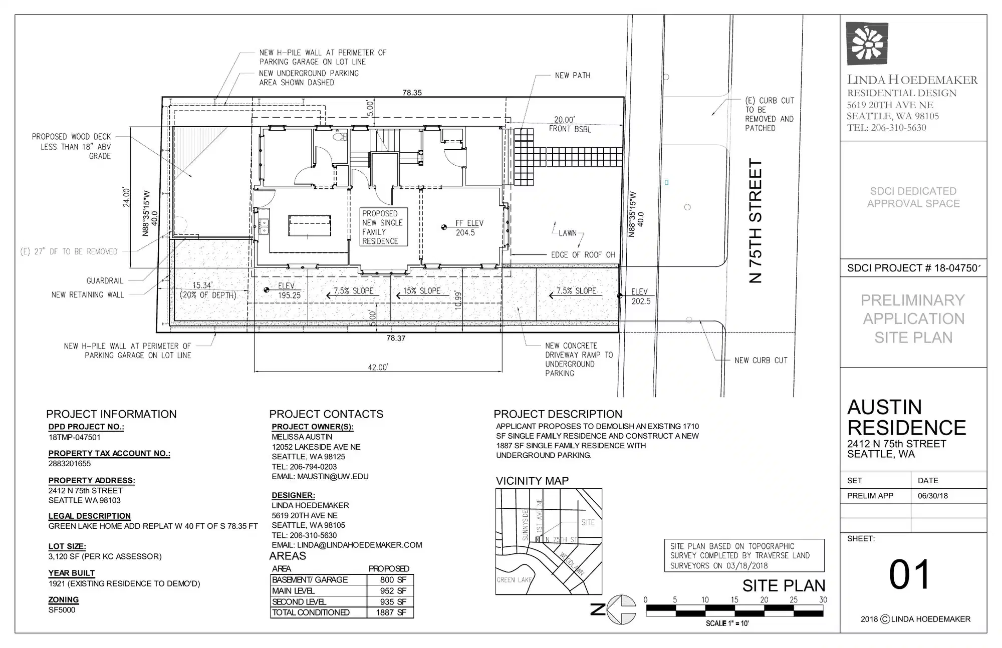 Site plan for 2412 N 75th St