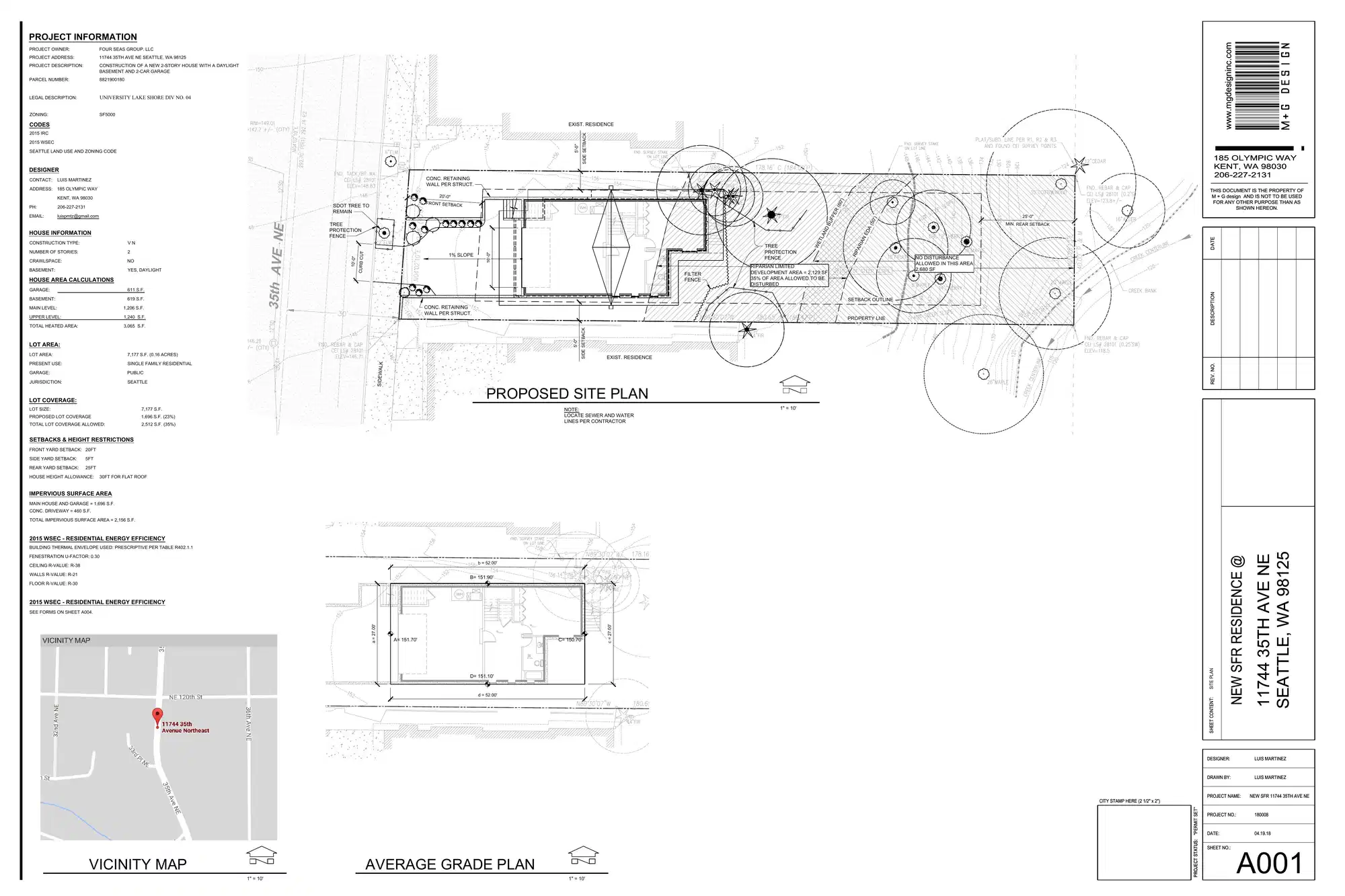 Site plan for 11744 35th Ave NE