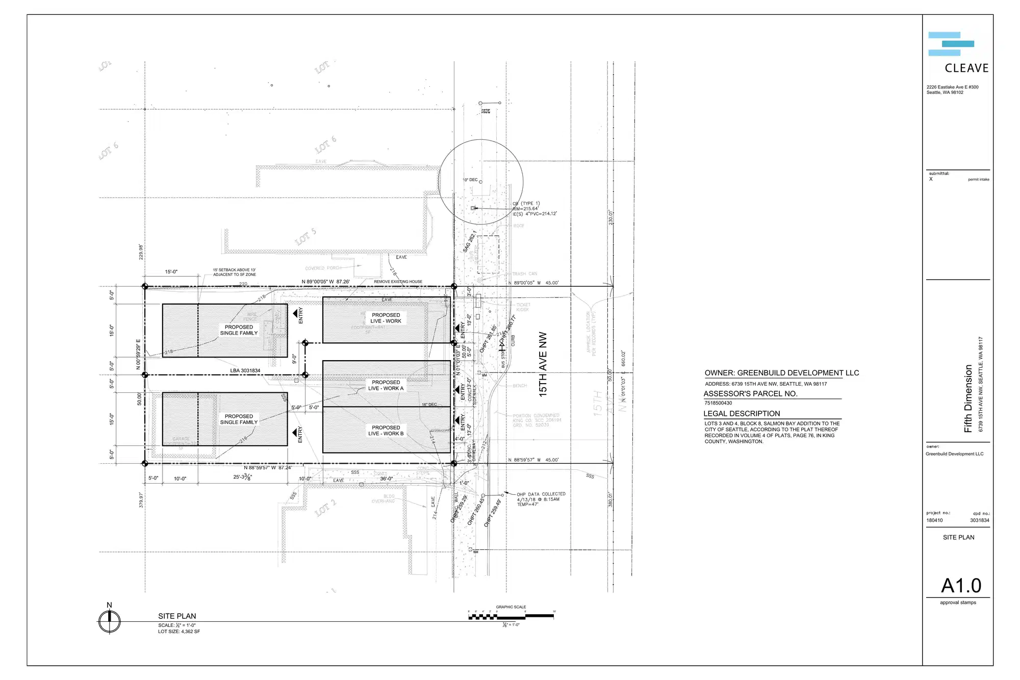 Site plan for 6737 15th Ave NW