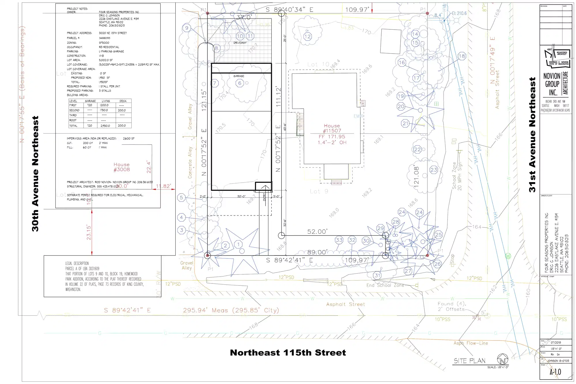 Site plan for 3020 NE 115th St