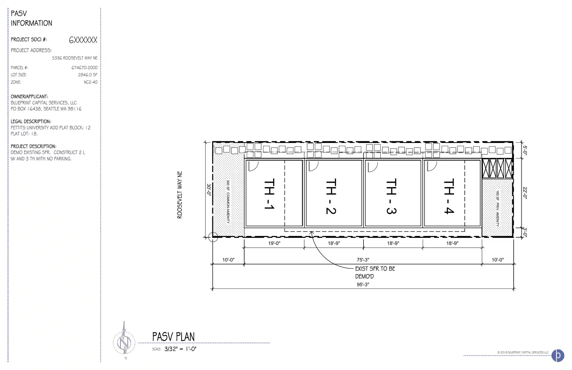 Site plan for 5336 Roosevelt Way NE