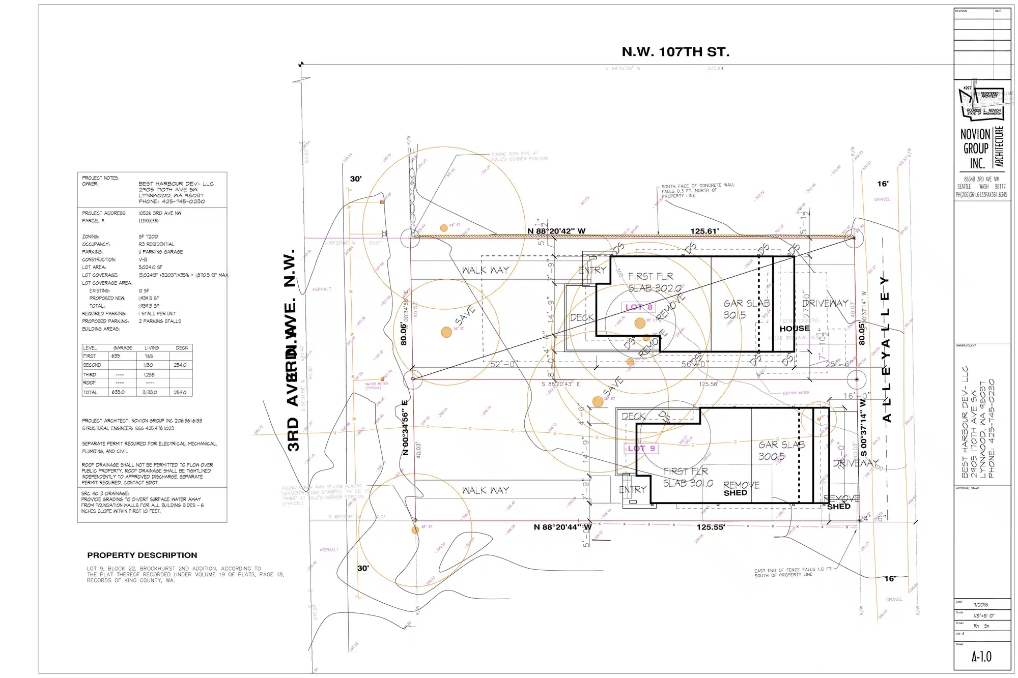 Site plan for 10526 3rd Ave NW